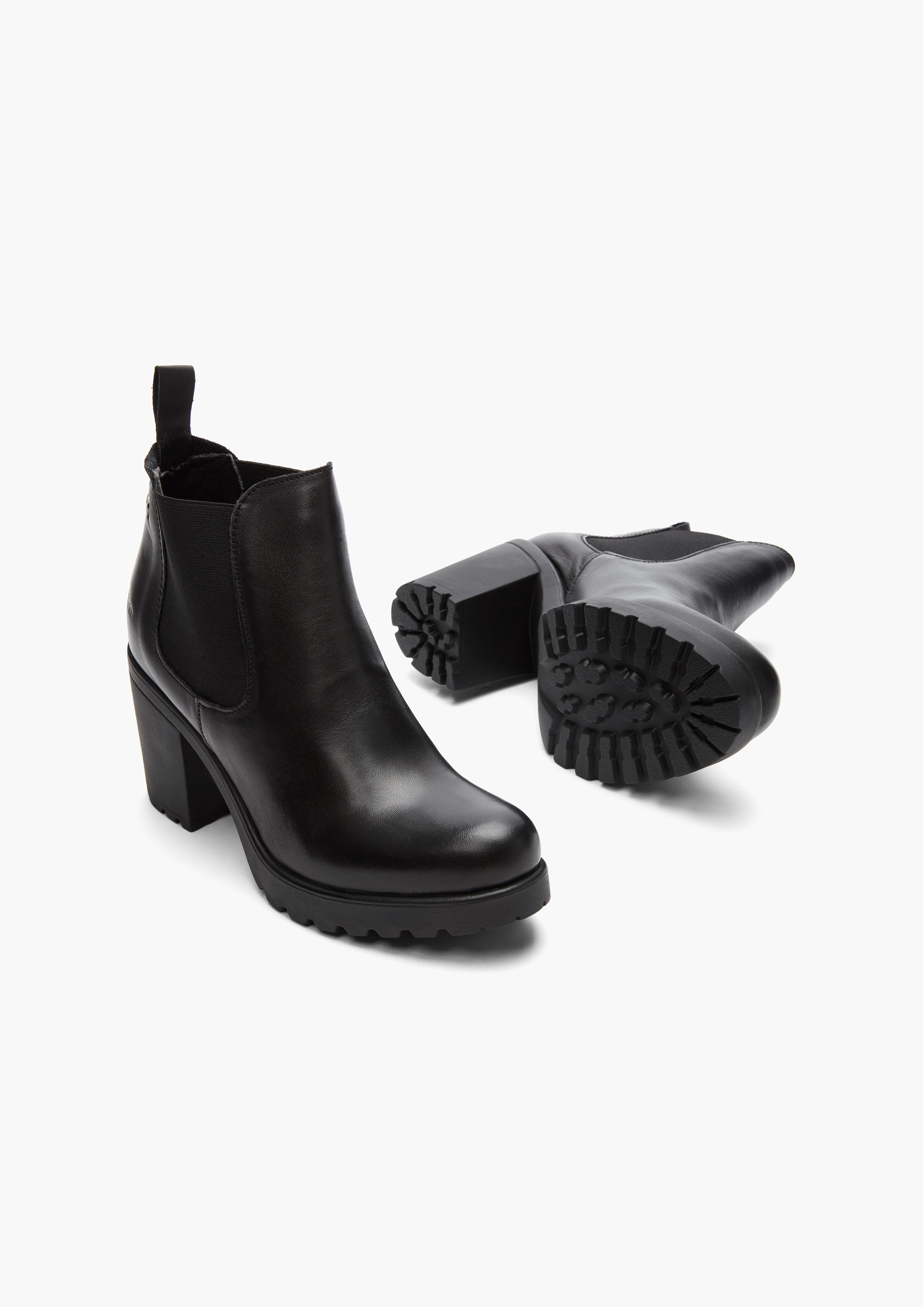 Leder-Stiefeletten in 001