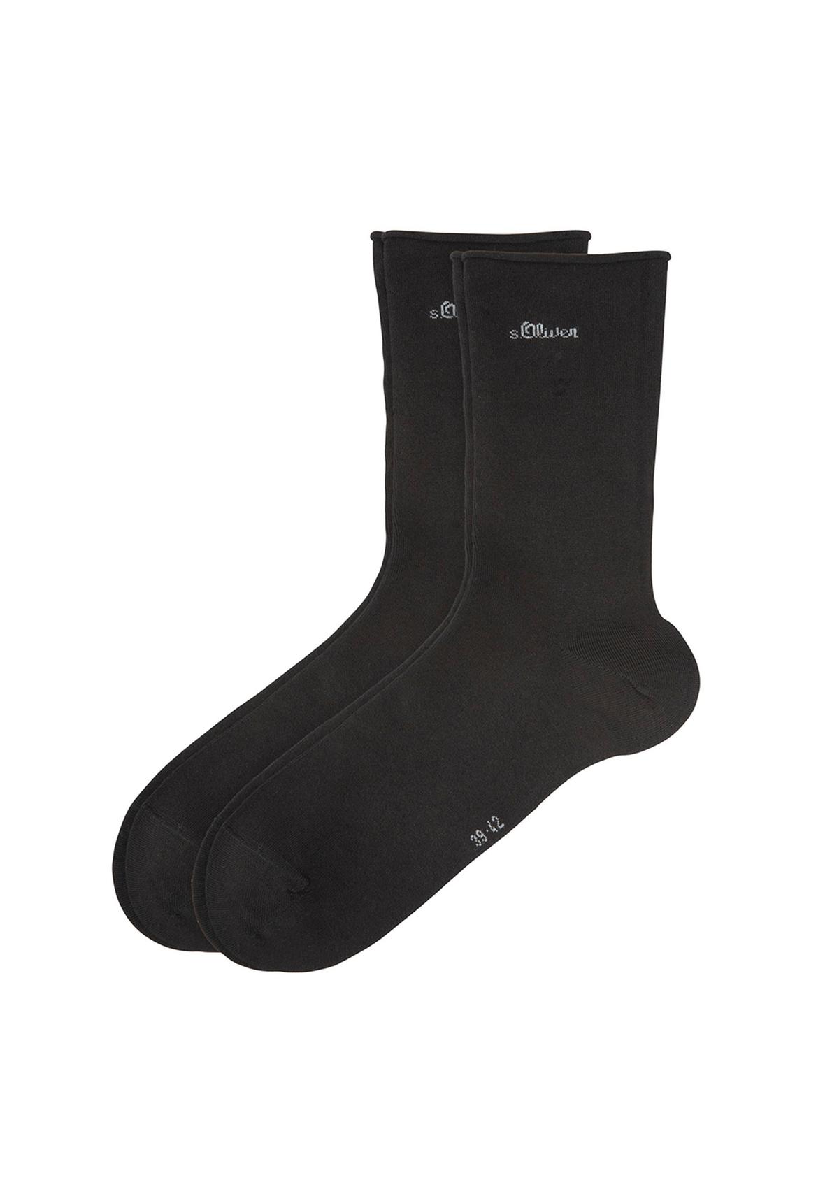 Langschaft-Socken Doppelpack - schwarz