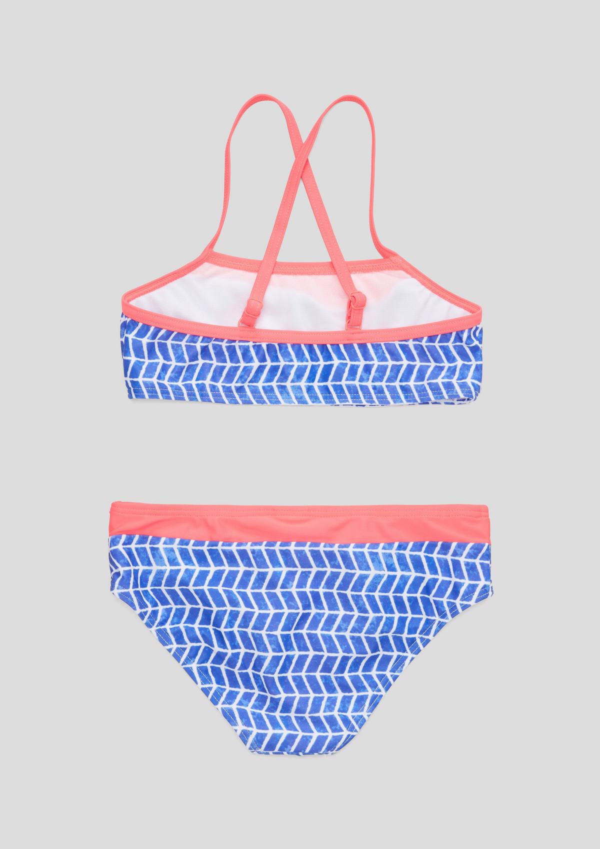 Bustier-Bikini mit - Muster royalblau