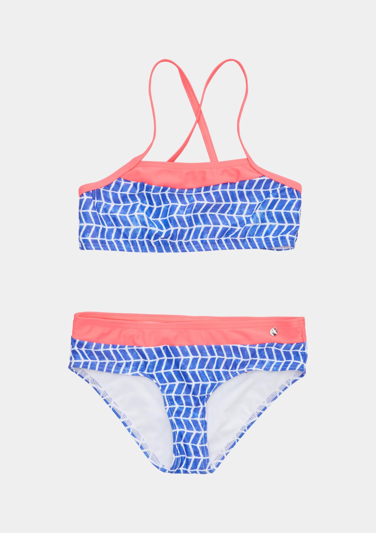royalblau Bustier-Bikini - mit Muster