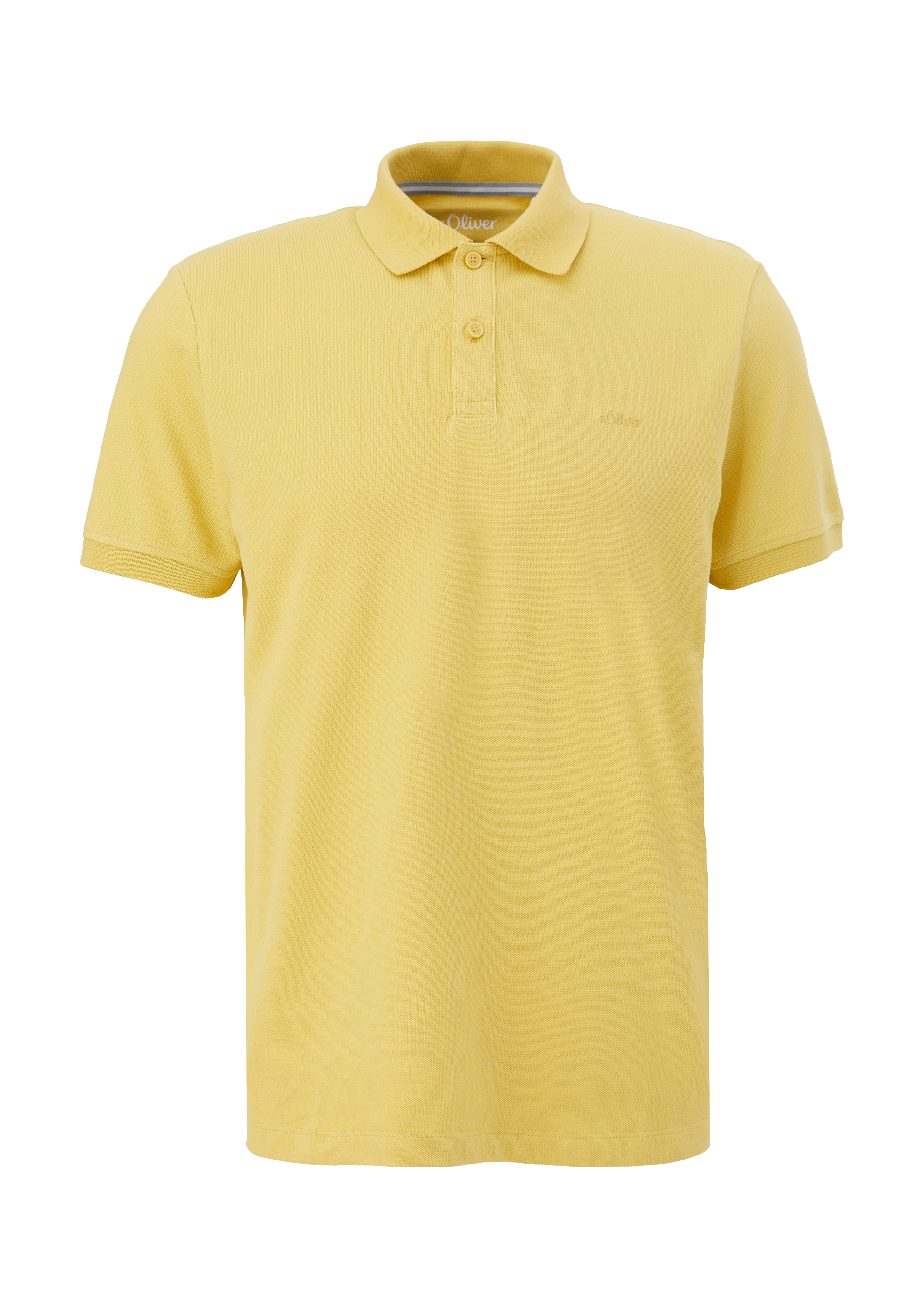s.Oliver - Poloshirt mit Logo-Stickerei, Herren, gelb
