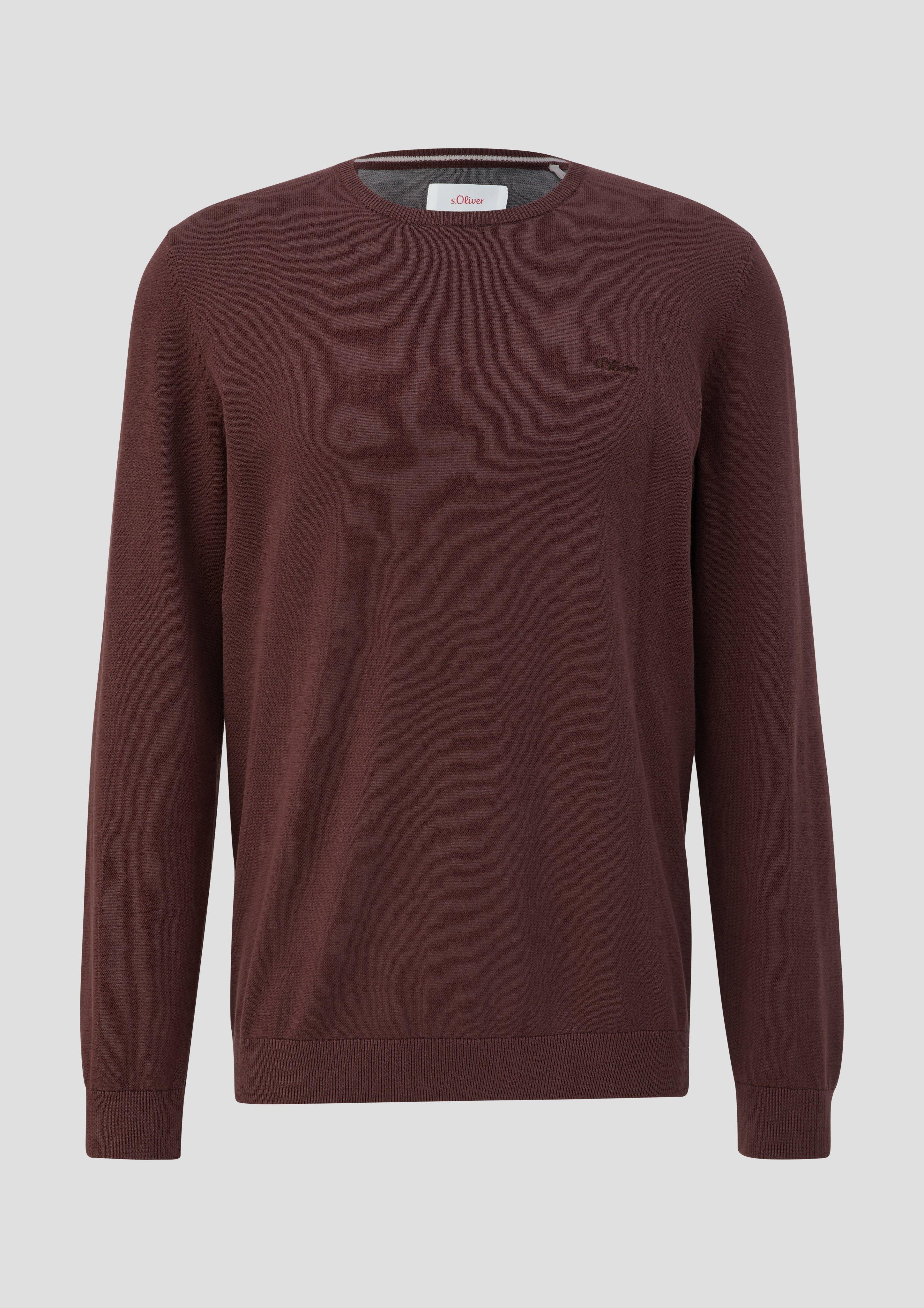s.Oliver - Strickpullover mit Logo, Herren, rot