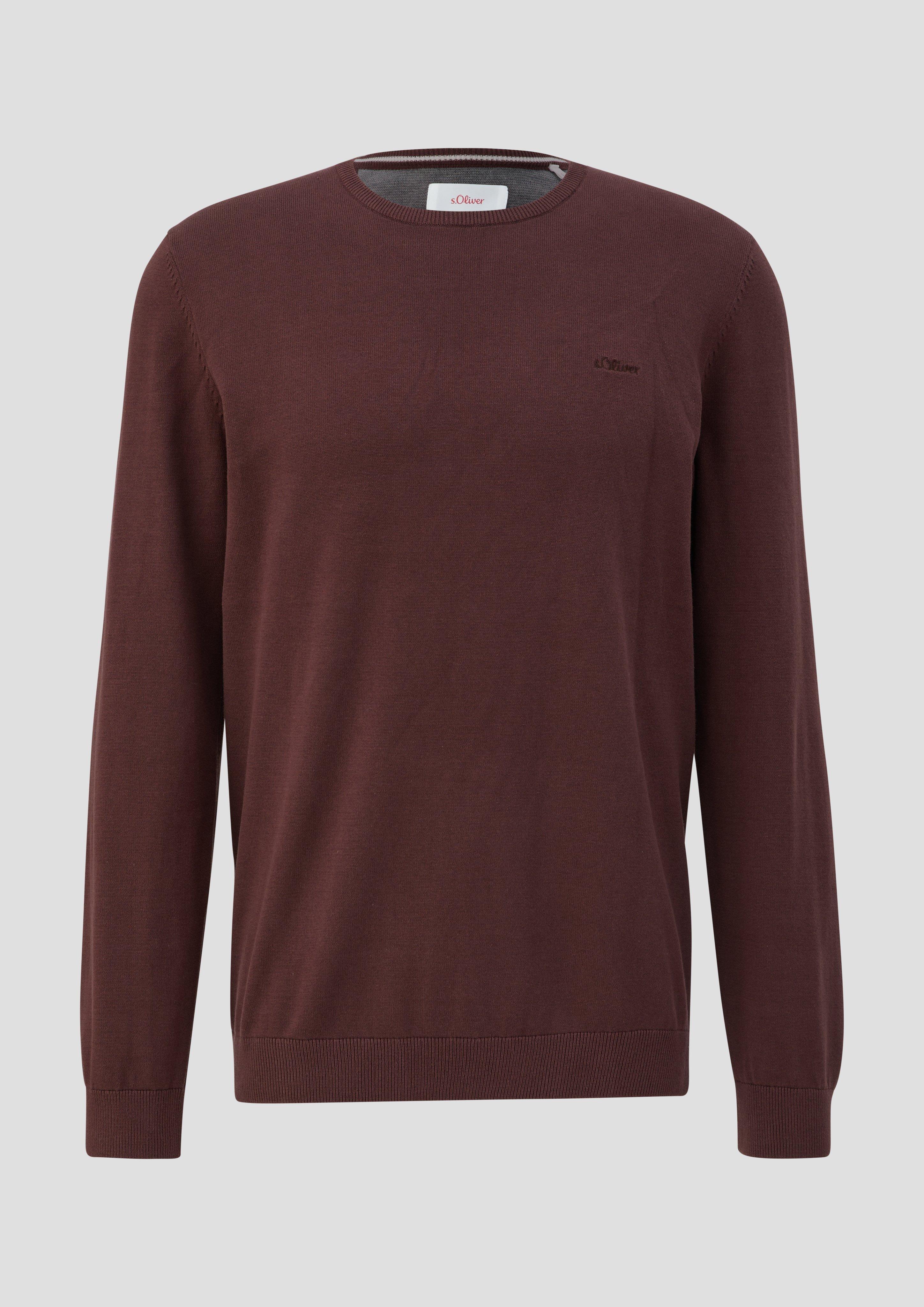 s.Oliver - Strickpullover mit Logo, Herren, rot