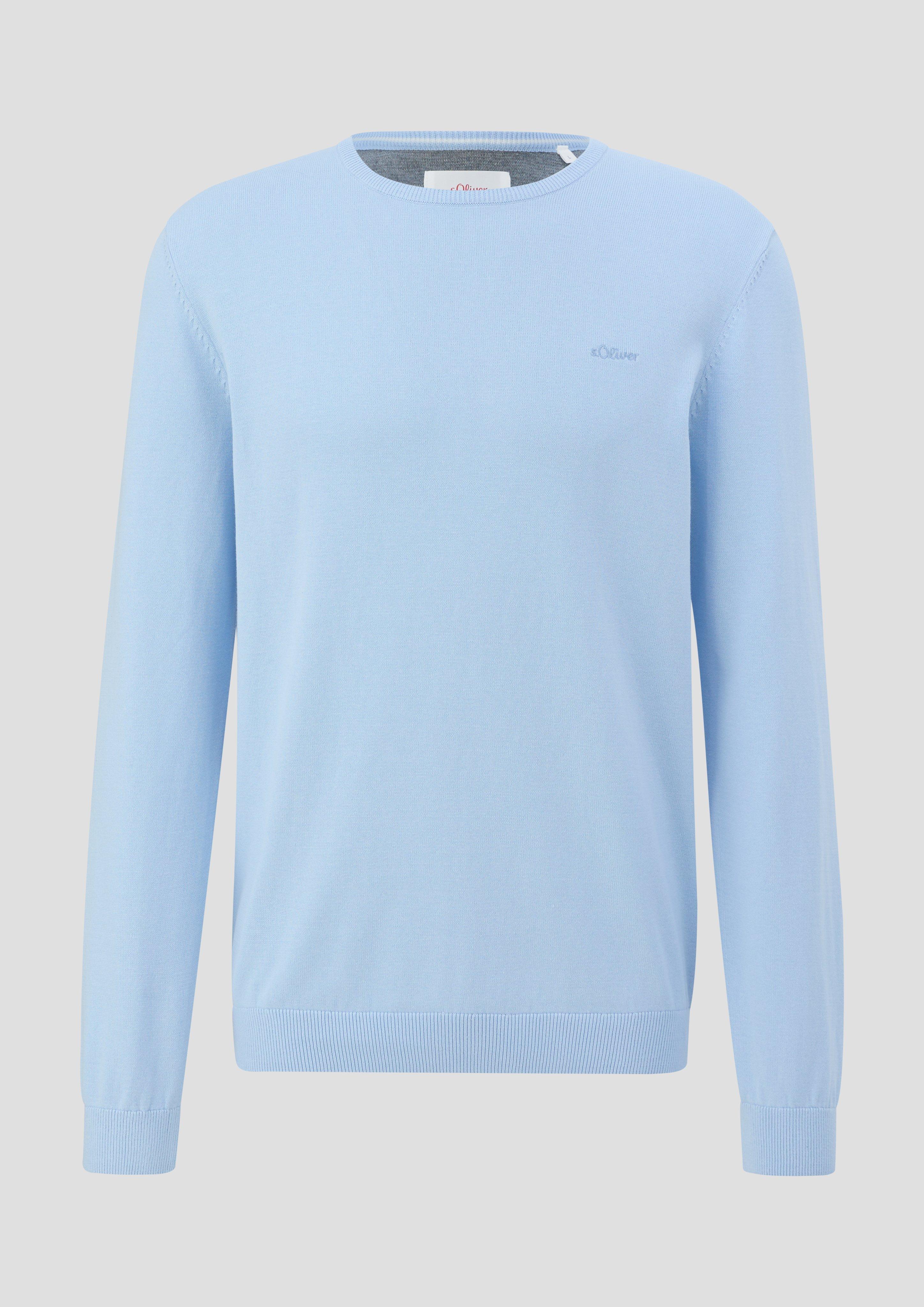 s.Oliver - Strickpullover mit Logo, Herren, blau