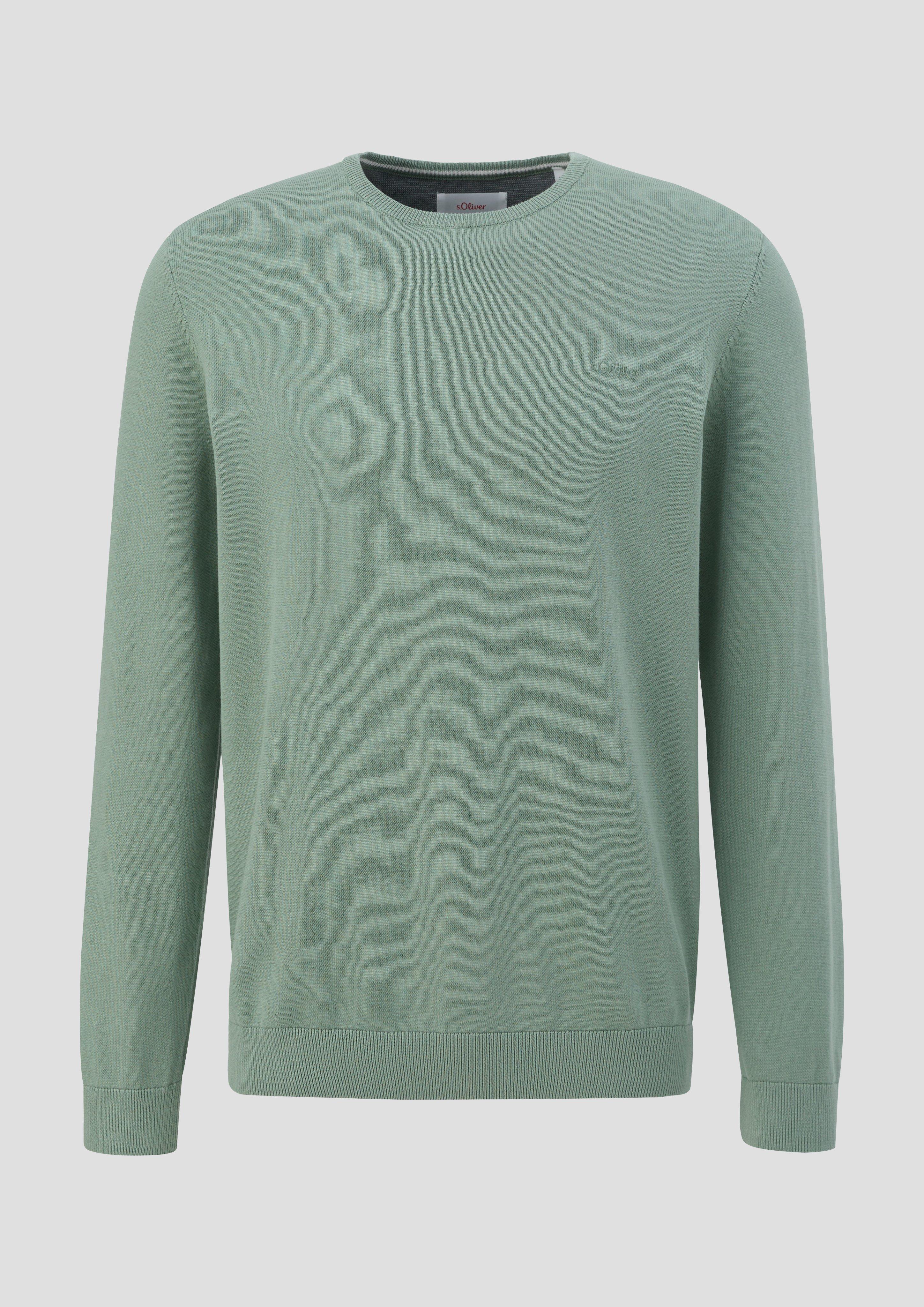 s.Oliver - Strickpullover mit Logo, Herren, grün