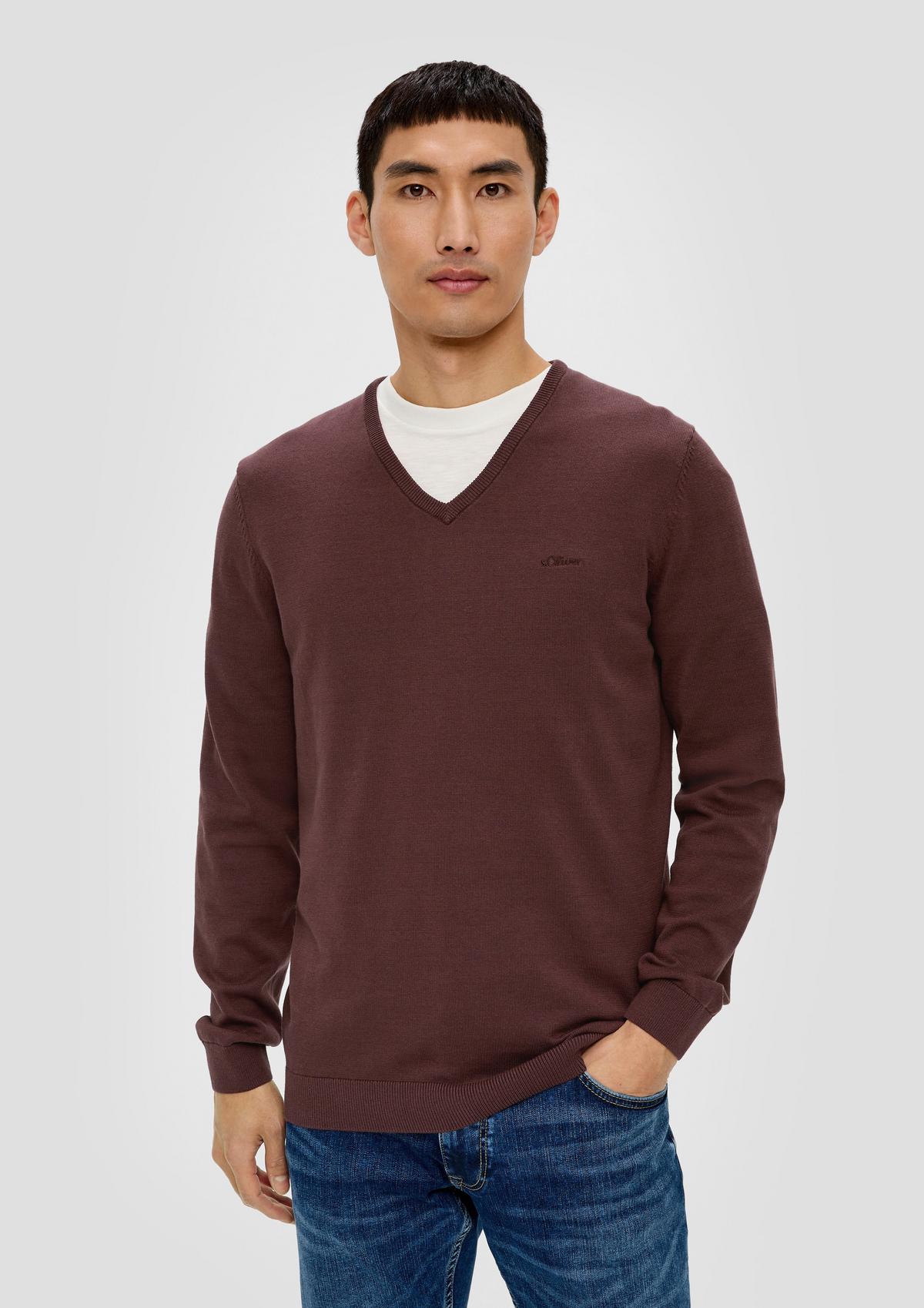 s.Oliver Pleteni pulover s V-izrezom