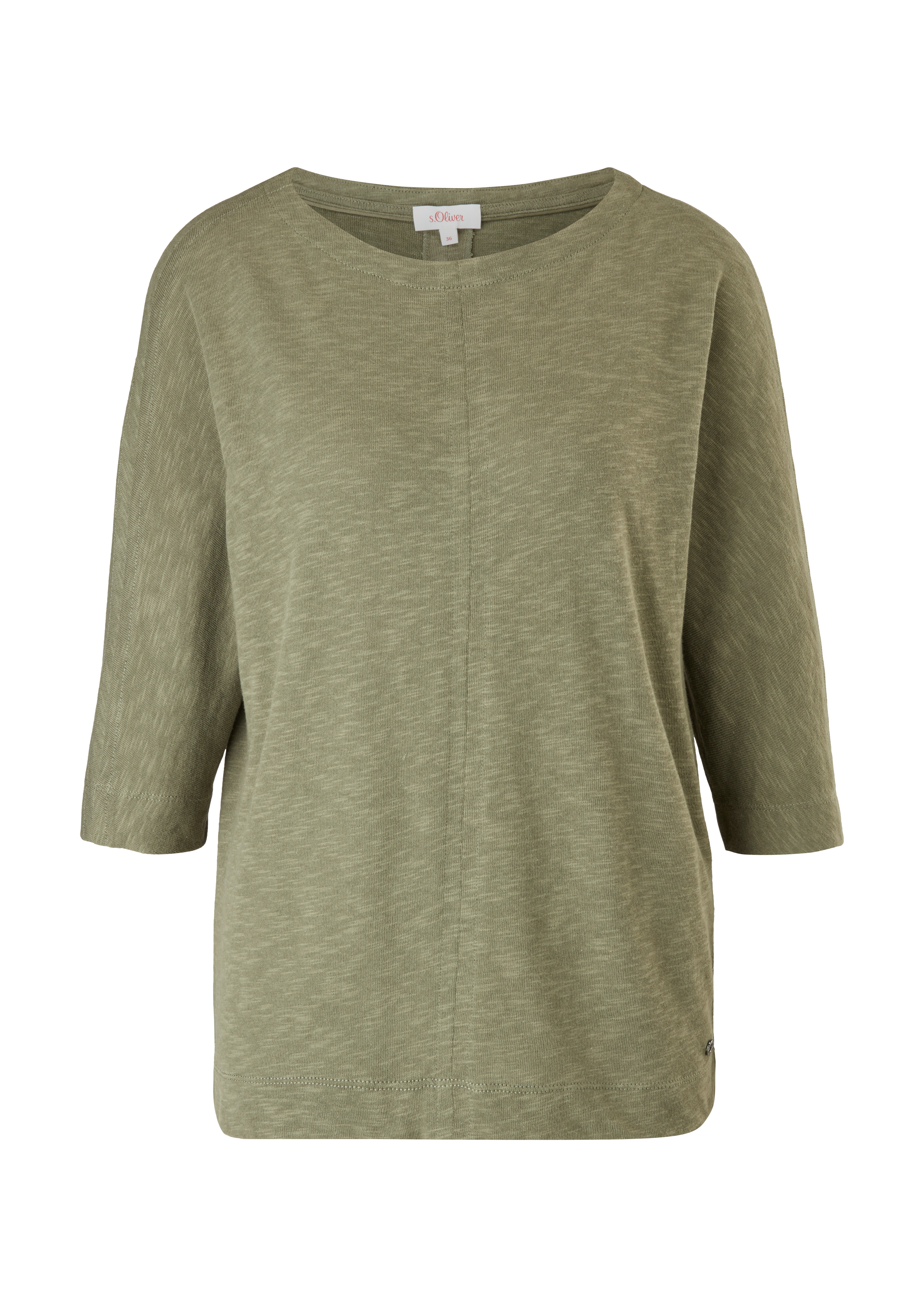 s.Oliver - T-Shirt mit Fledermausärmeln, Damen, Grün