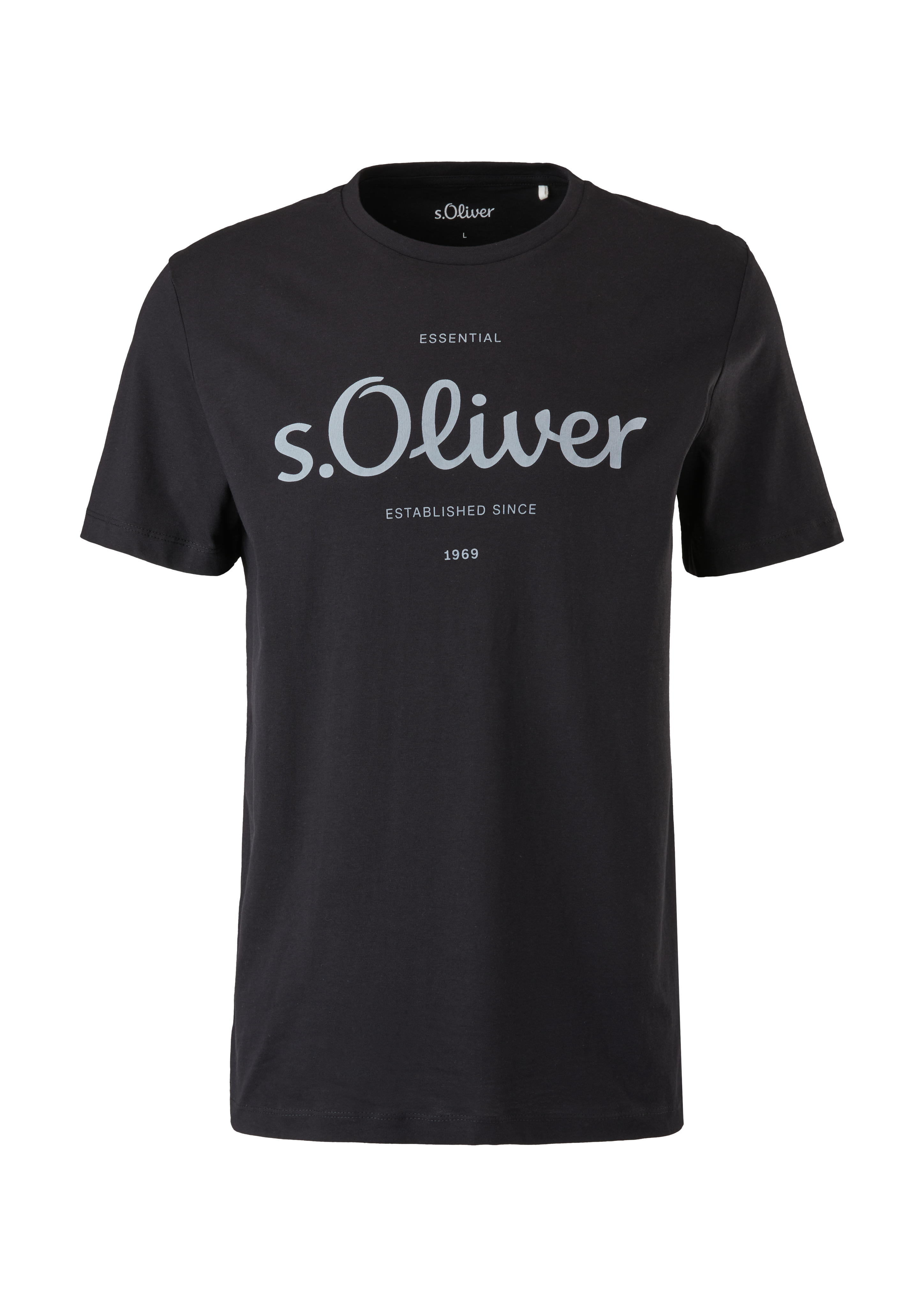 s.Oliver - Labelshirt aus Jersey, Herren, schwarz