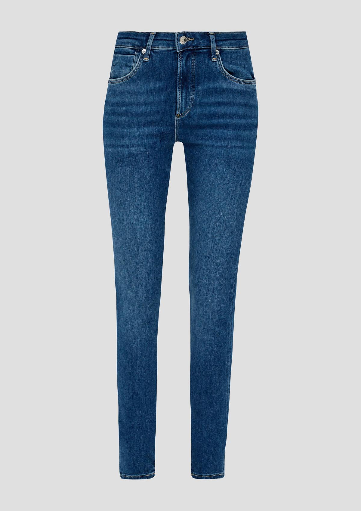Slim fit: jeans with frayed hems - blue