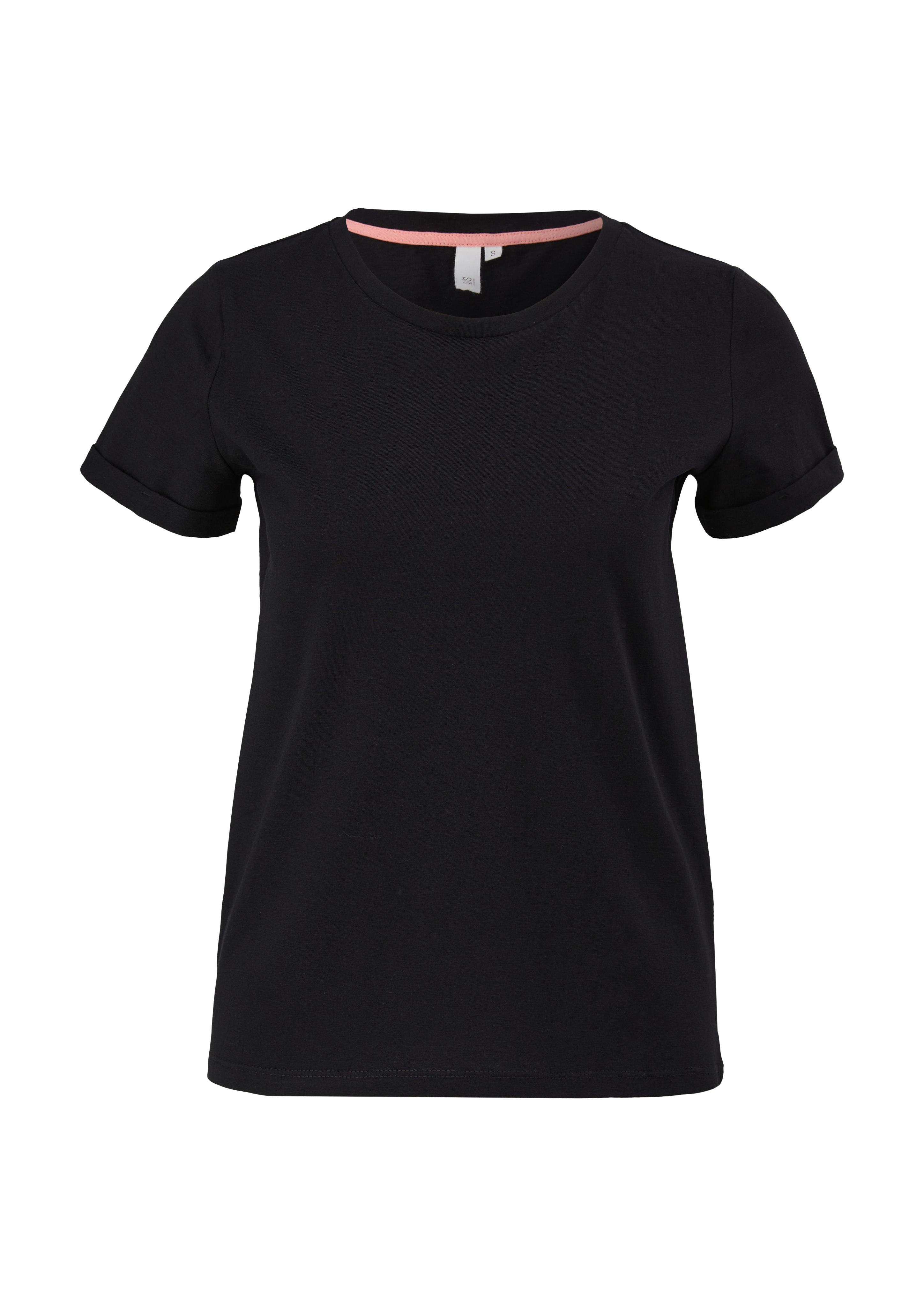 QS - Jerseyshirt mit Crew Neck, Damen, schwarz