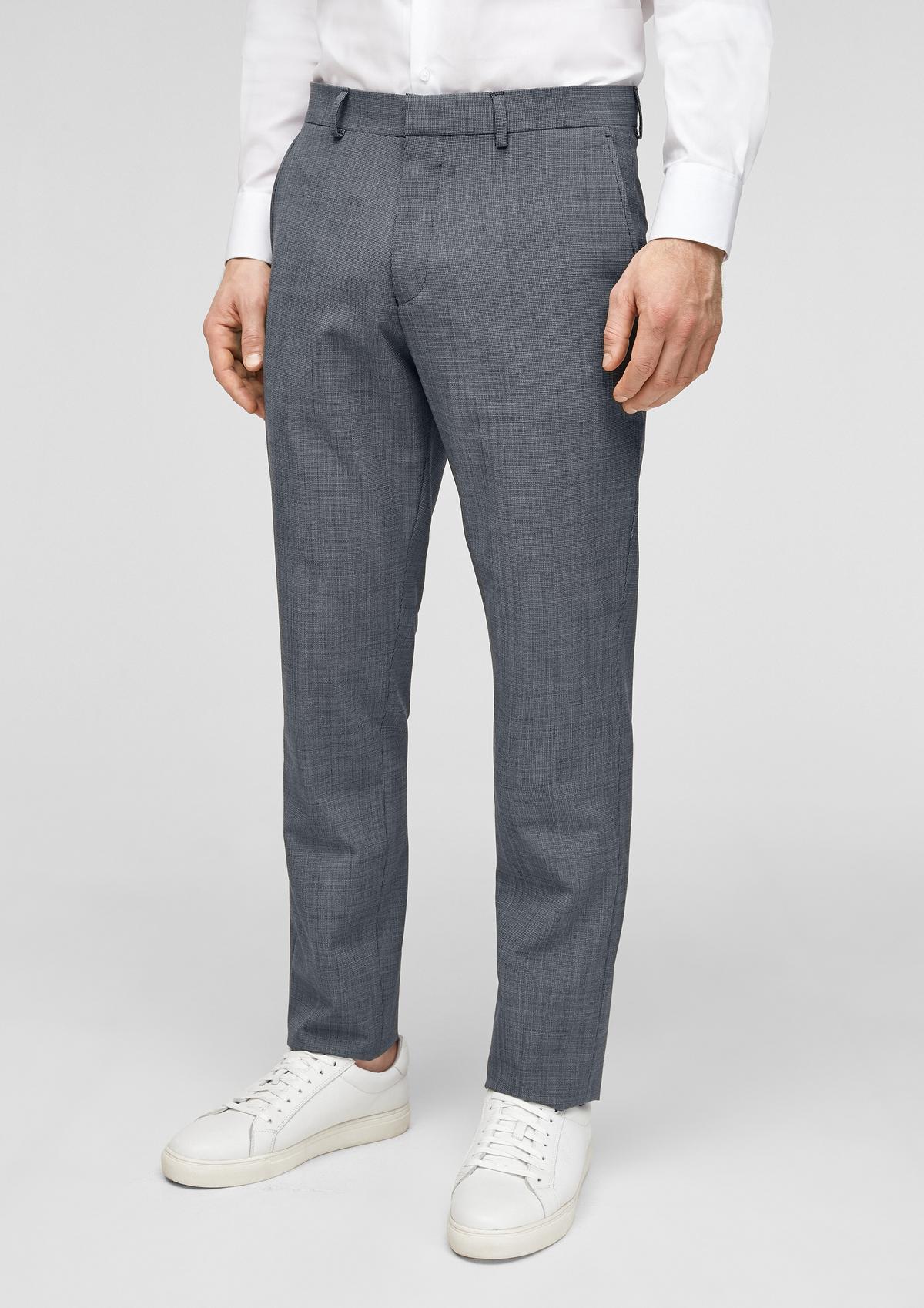 Slim fit: Blended new wool trousers - navy