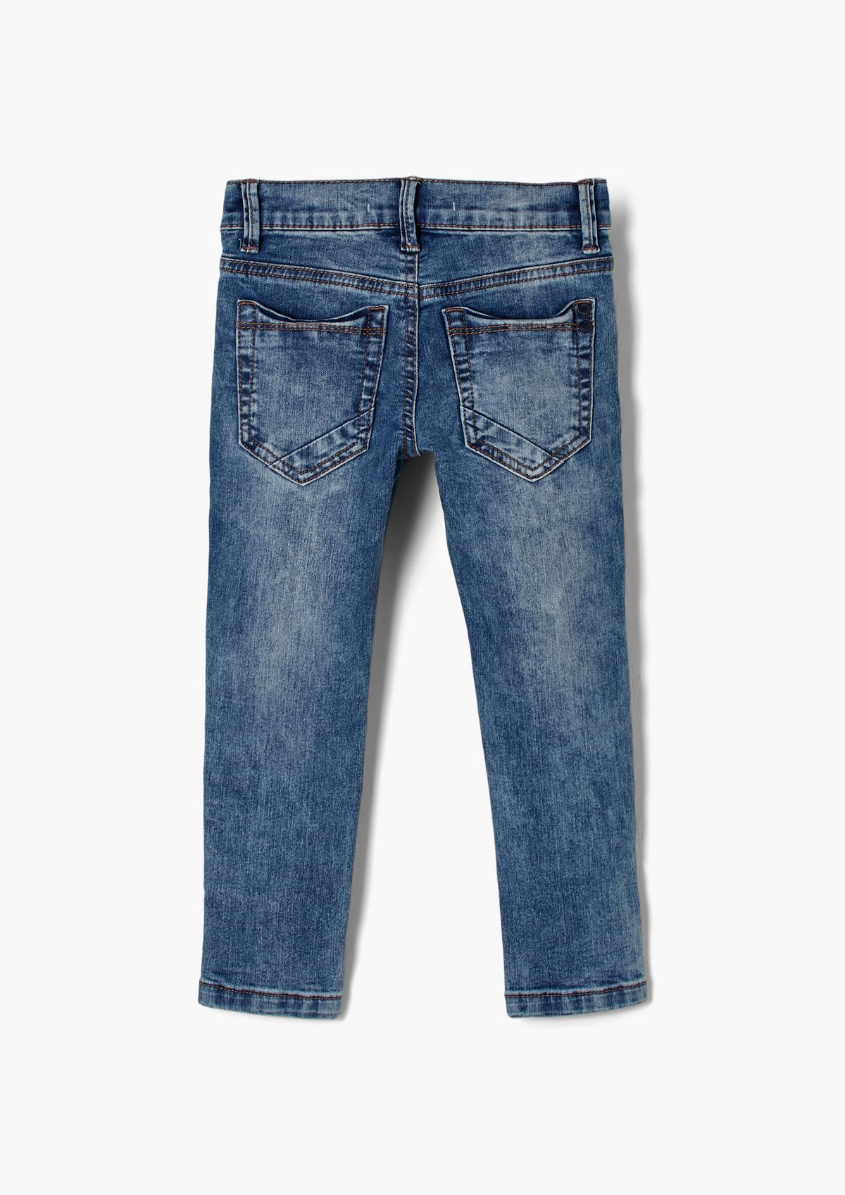 Slim fit: tracksuit bottom-style jeans - blue