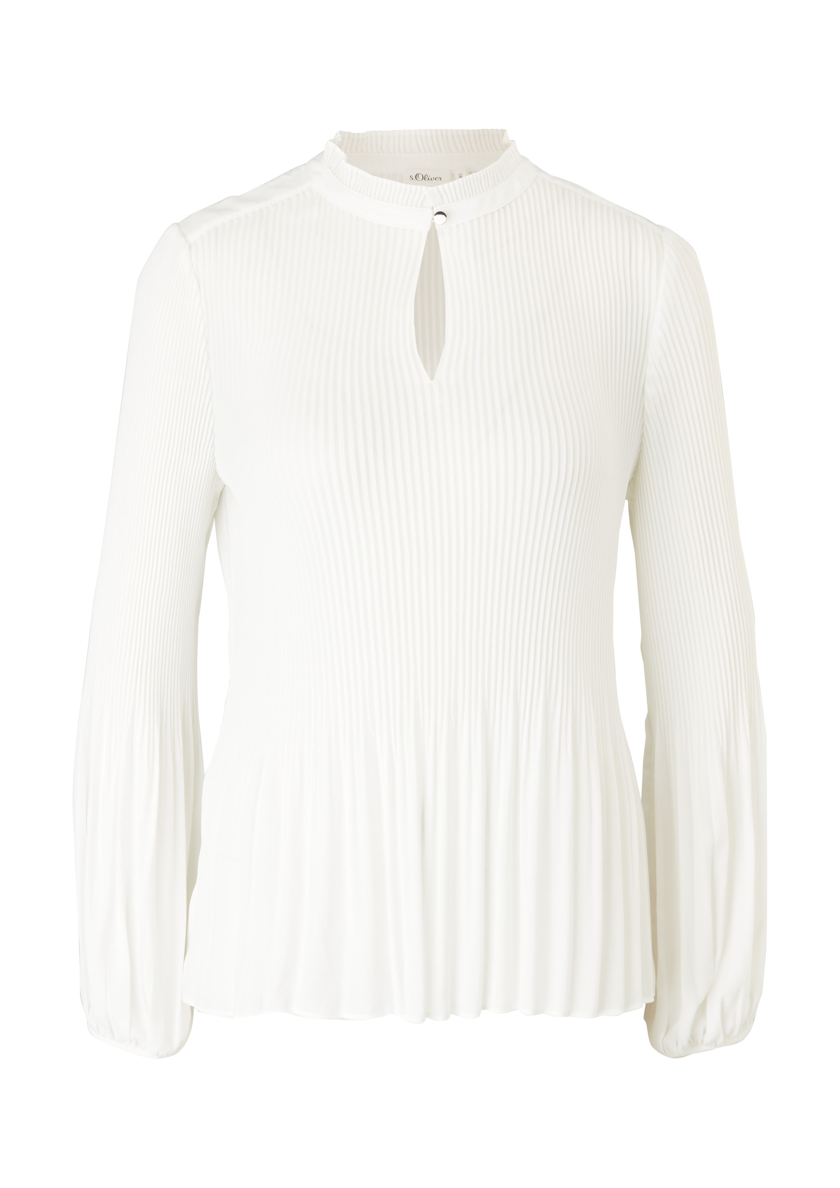 s.Oliver - Plissée-Bluse aus Chiffon, Damen, creme