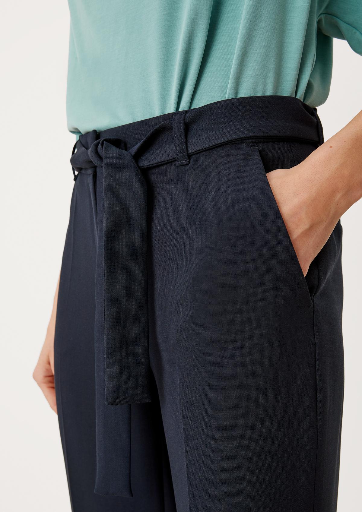 s.Oliver Regular : pantalon en twill à plis de repassage permanents