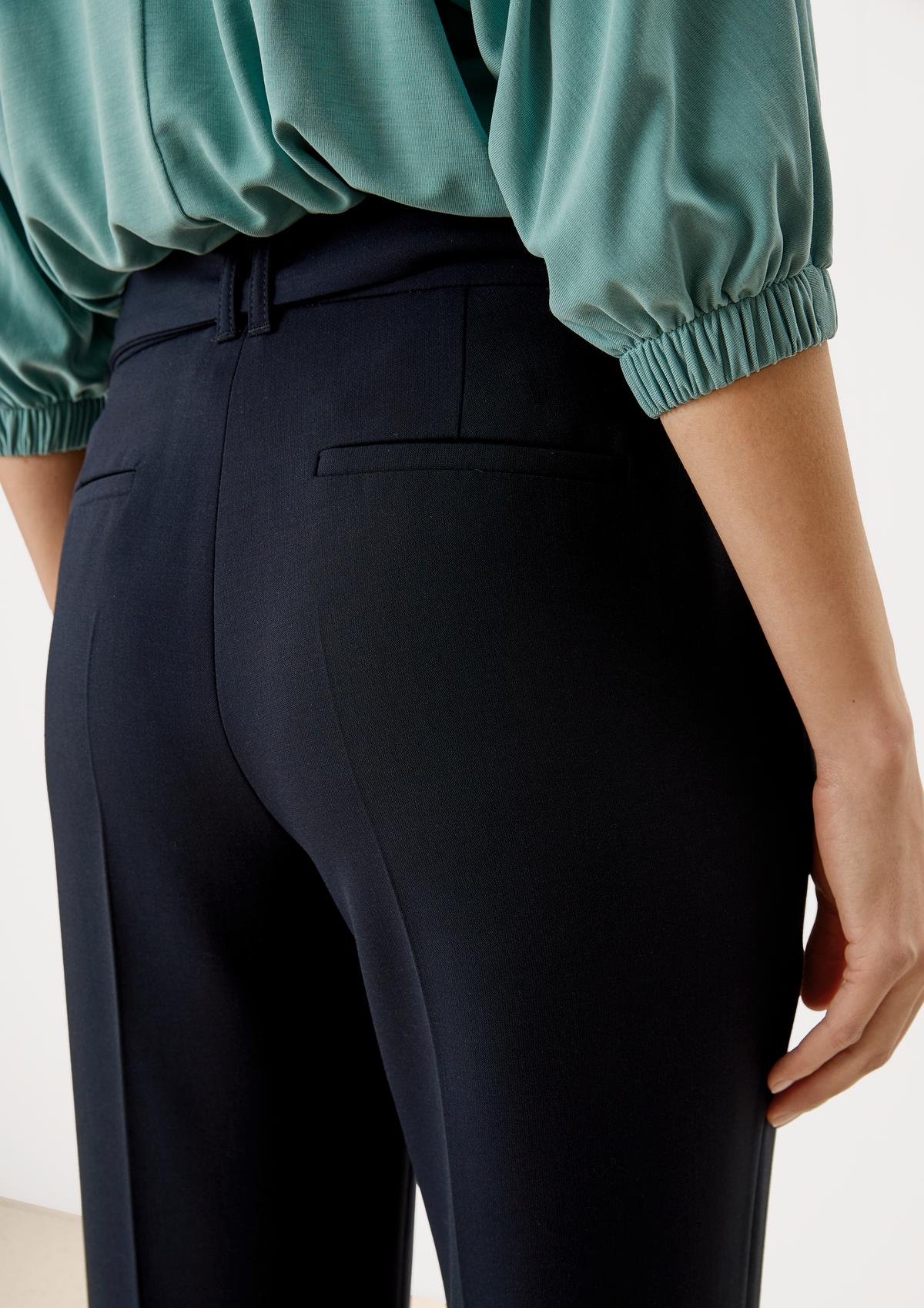s.Oliver Regular : pantalon en twill à plis de repassage permanents