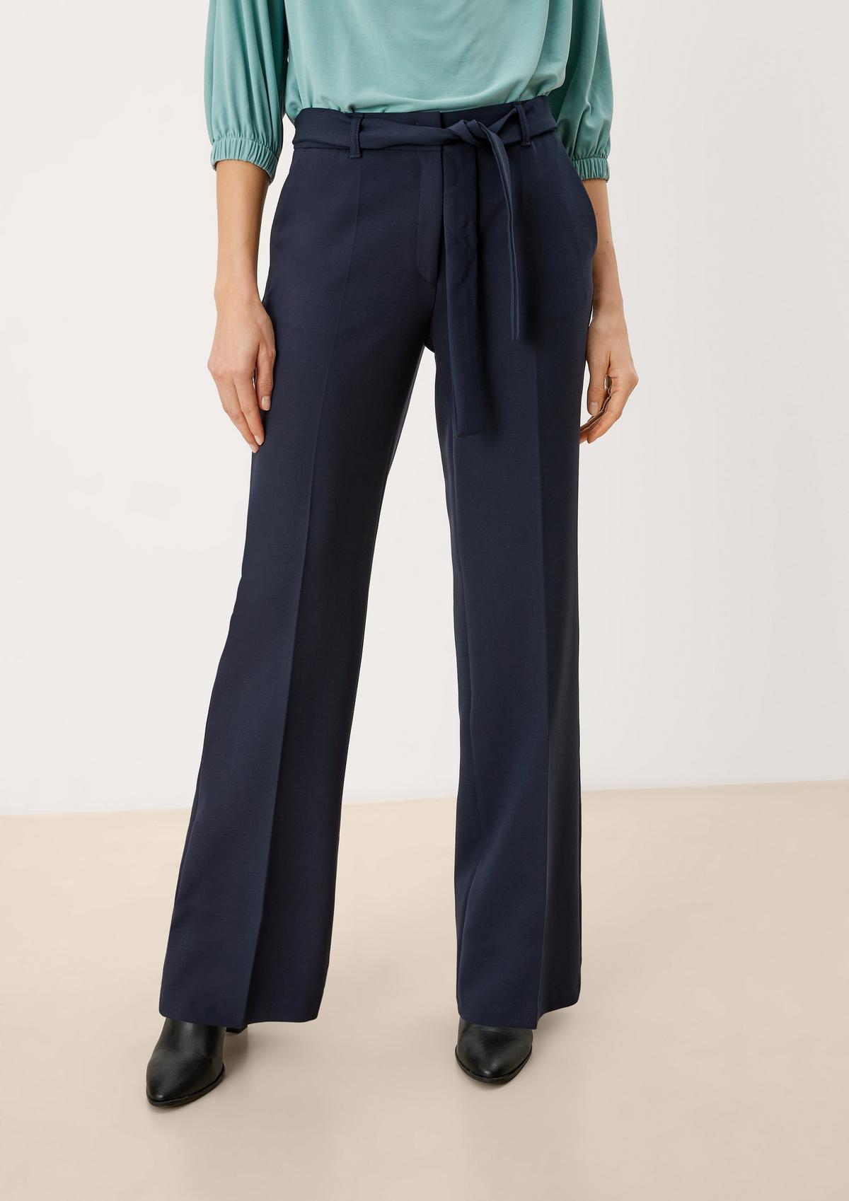 Regular: Twill trousers with pressed pleats