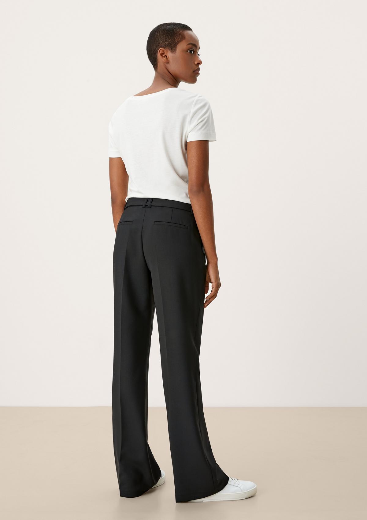 s.Oliver Regular: Twill trousers with pressed pleats