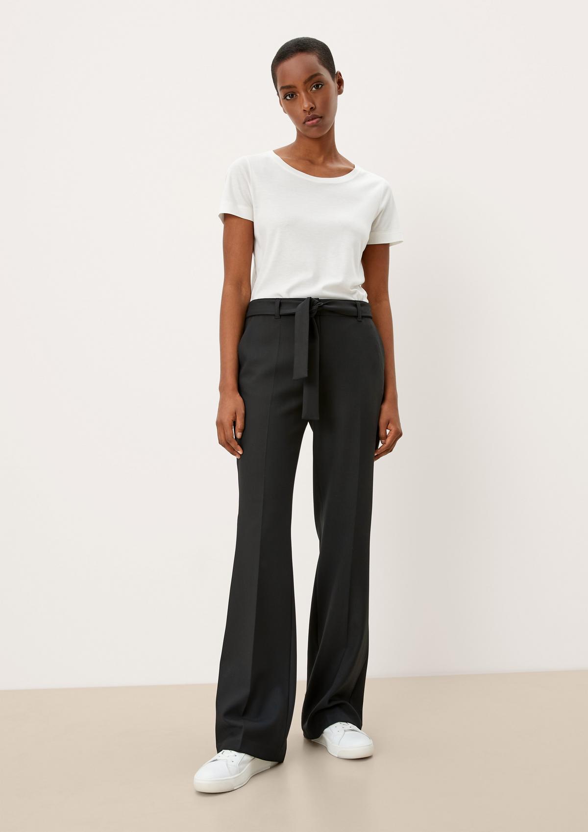 s.Oliver Regular: Twill trousers with pressed pleats