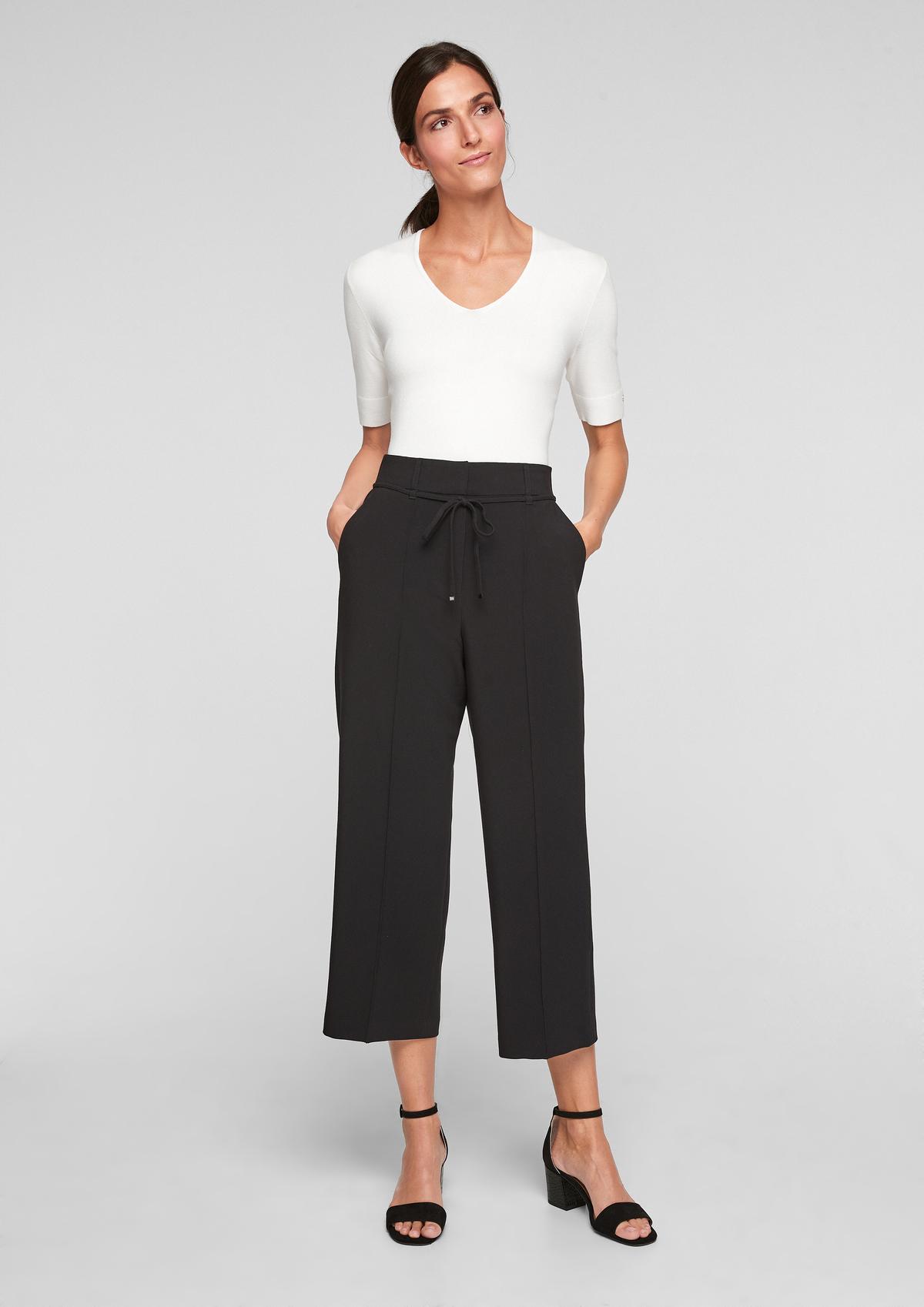 s.Oliver Regular: culottes with decorative stitching
