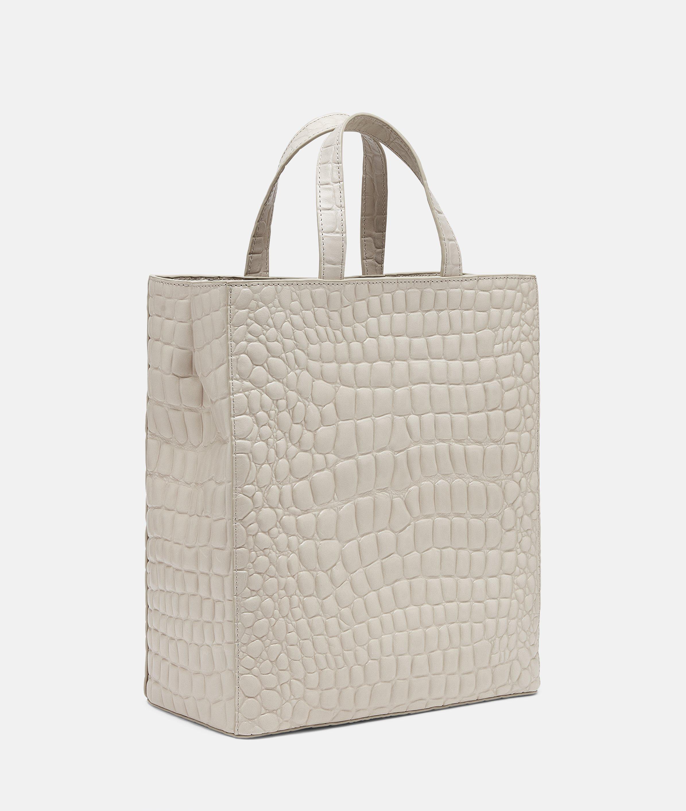 Kroko Paper Bag Tote M - cream | LIEBESKIND BERLIN