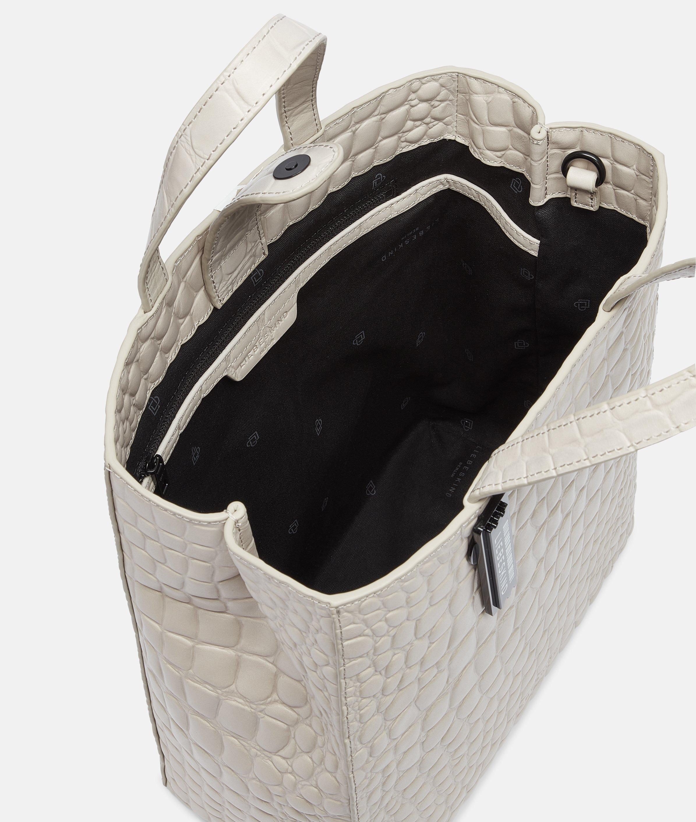 Kroko Paper Bag Tote M - cream | LIEBESKIND BERLIN