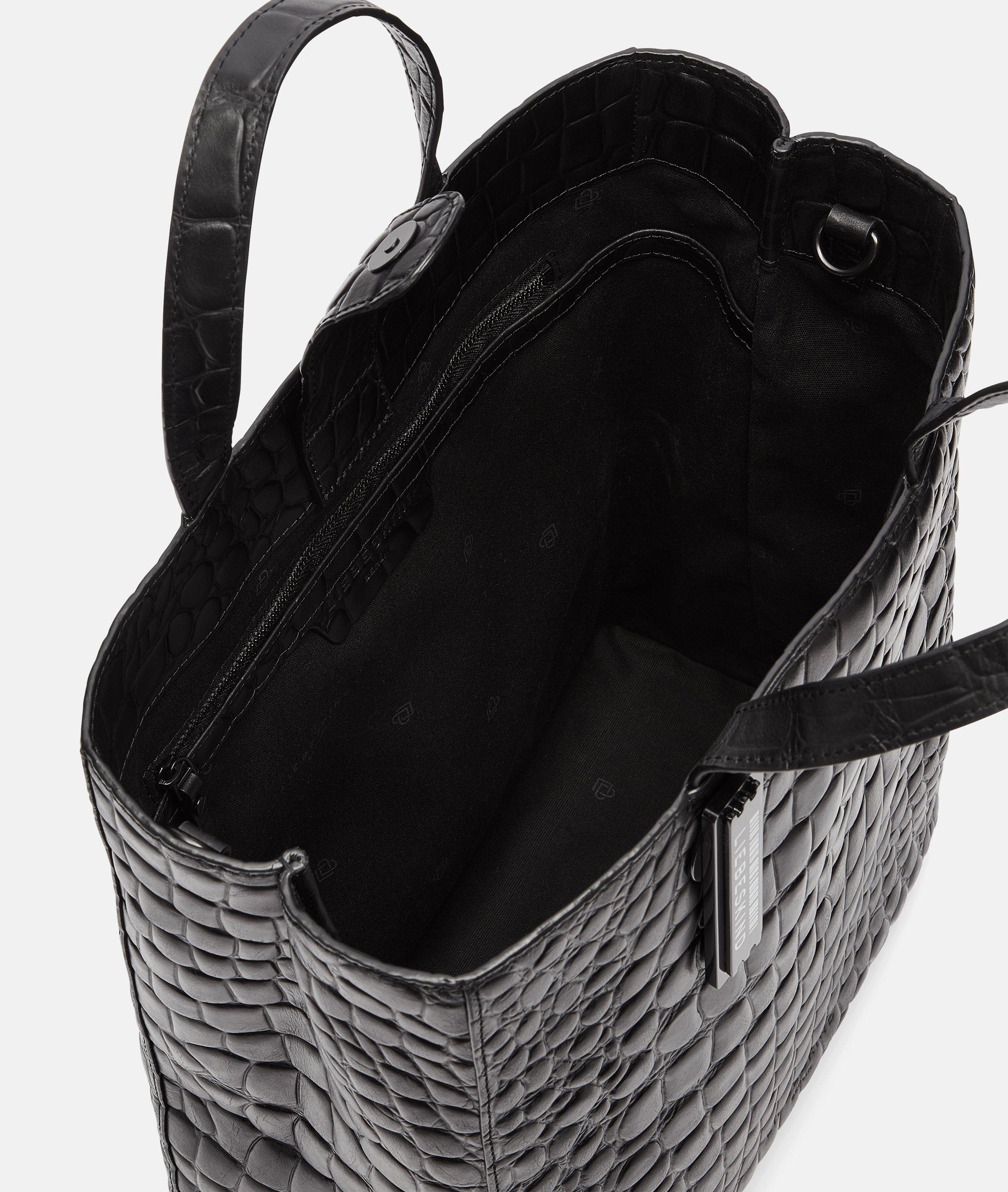 Kroko Paper Bag Tote M - black | LIEBESKIND BERLIN