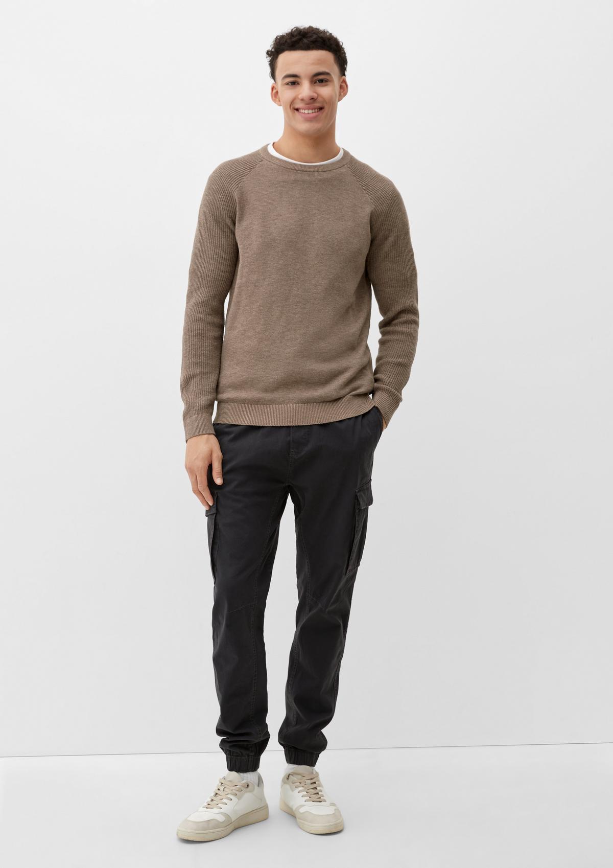 s.Oliver Textured knit jumper with raglan sleeves