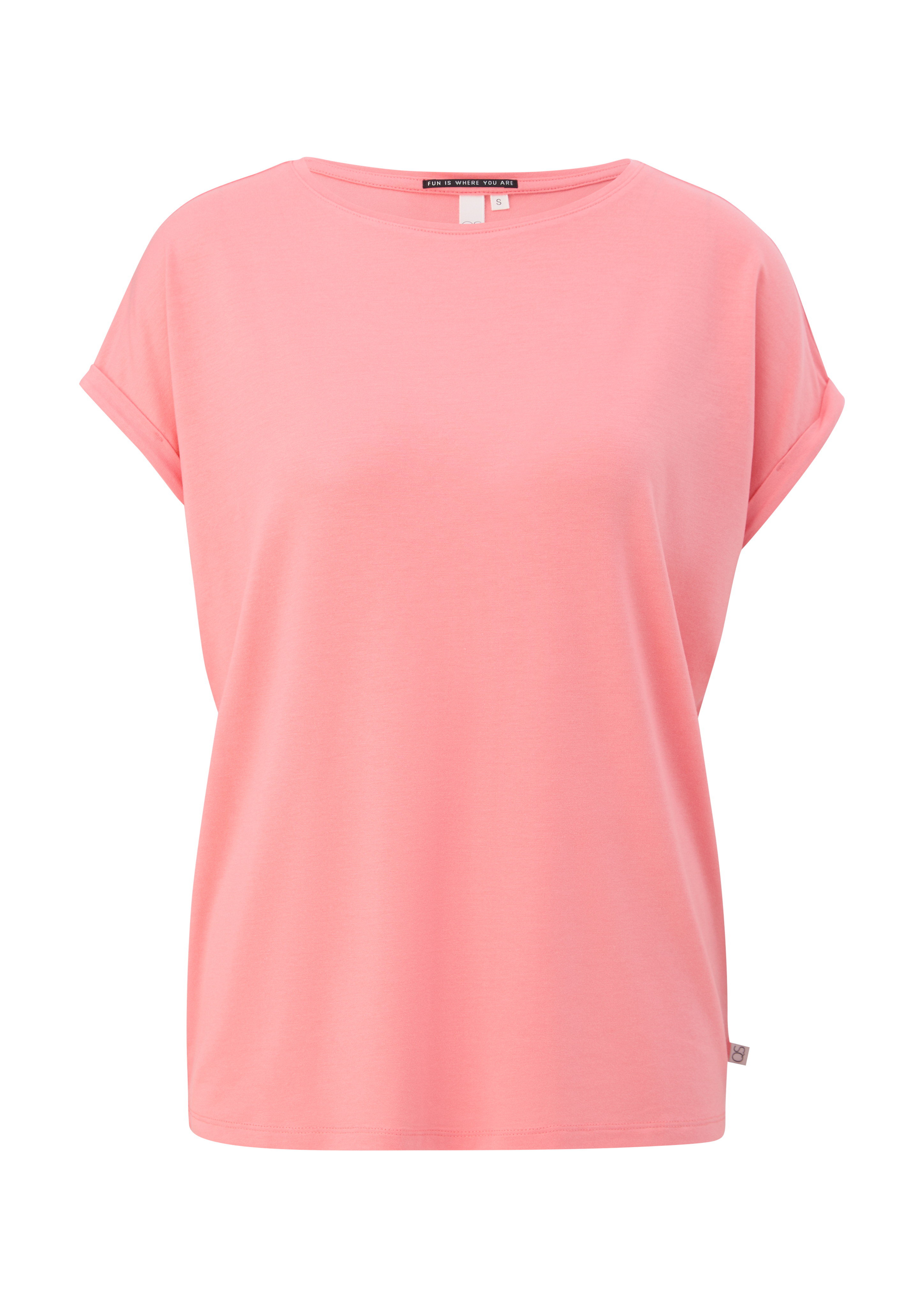 QS - Loose-Fit-Shirt im Lyocellmix, Damen, Rosa