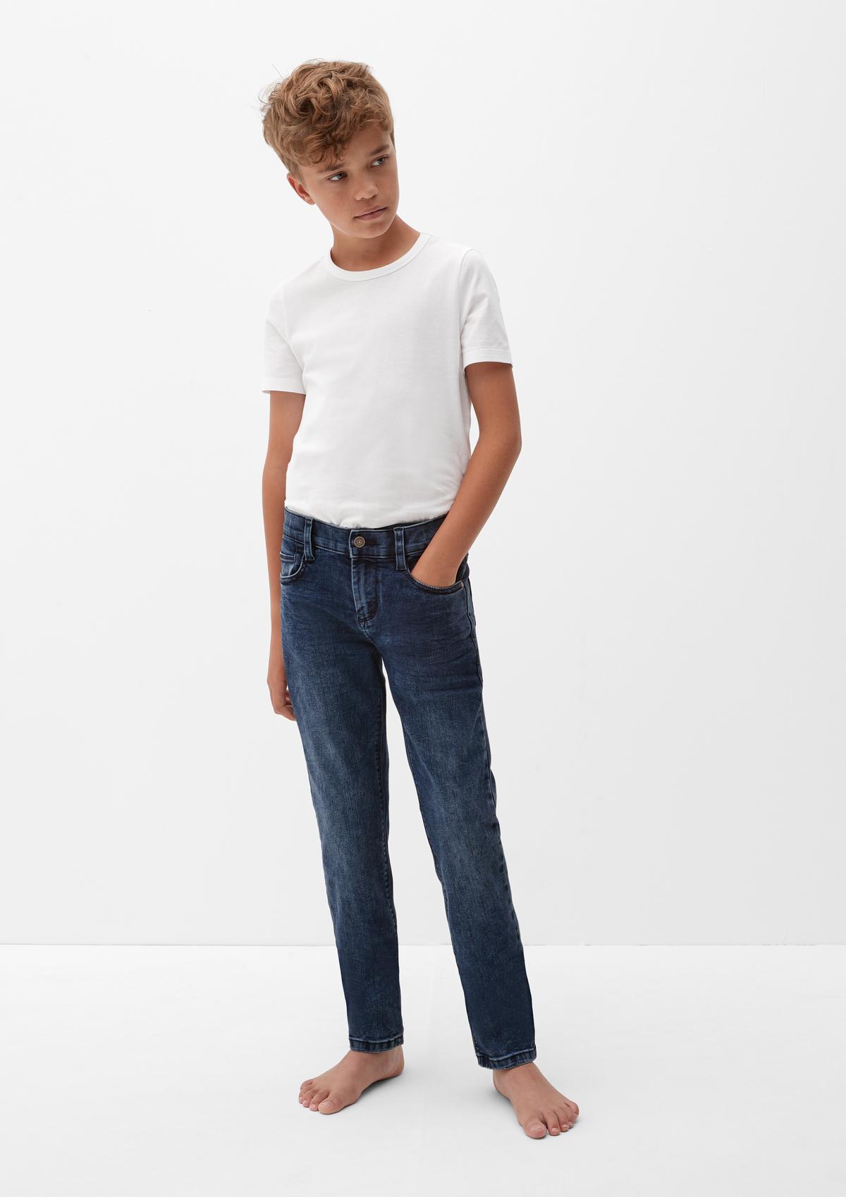 s.Oliver Regular fit: garment wash jeans with a slim leg