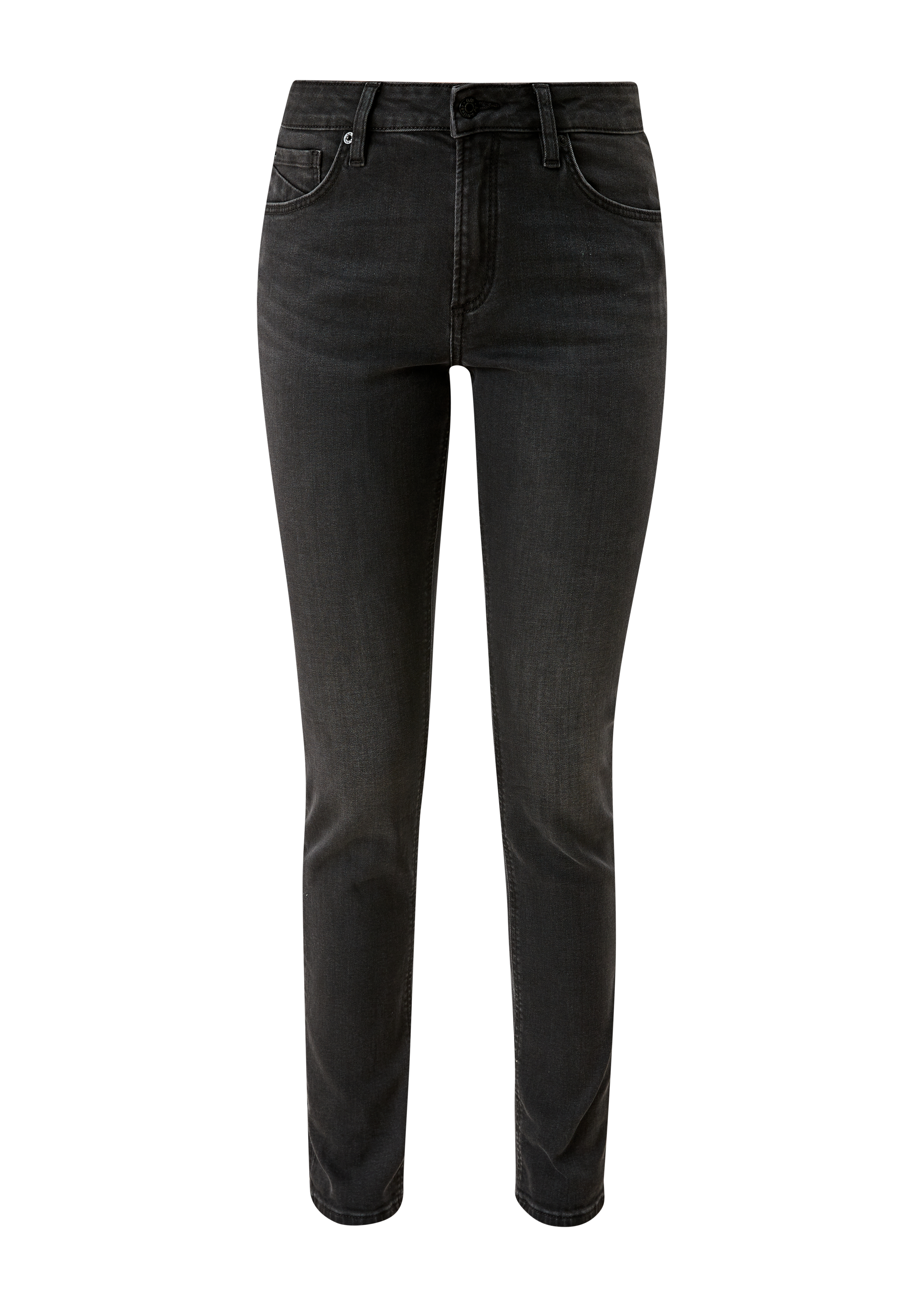 QS - Slim: Slim leg-Jeans, Damen, grau