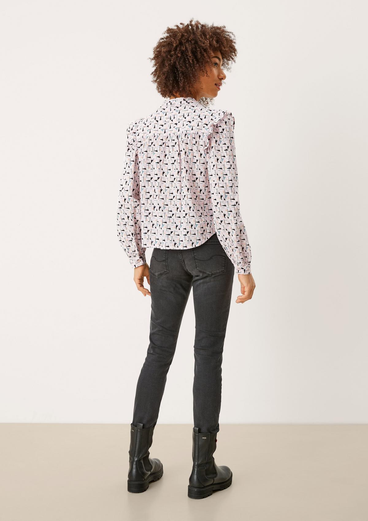 s.Oliver Patterned blouse with ruffles