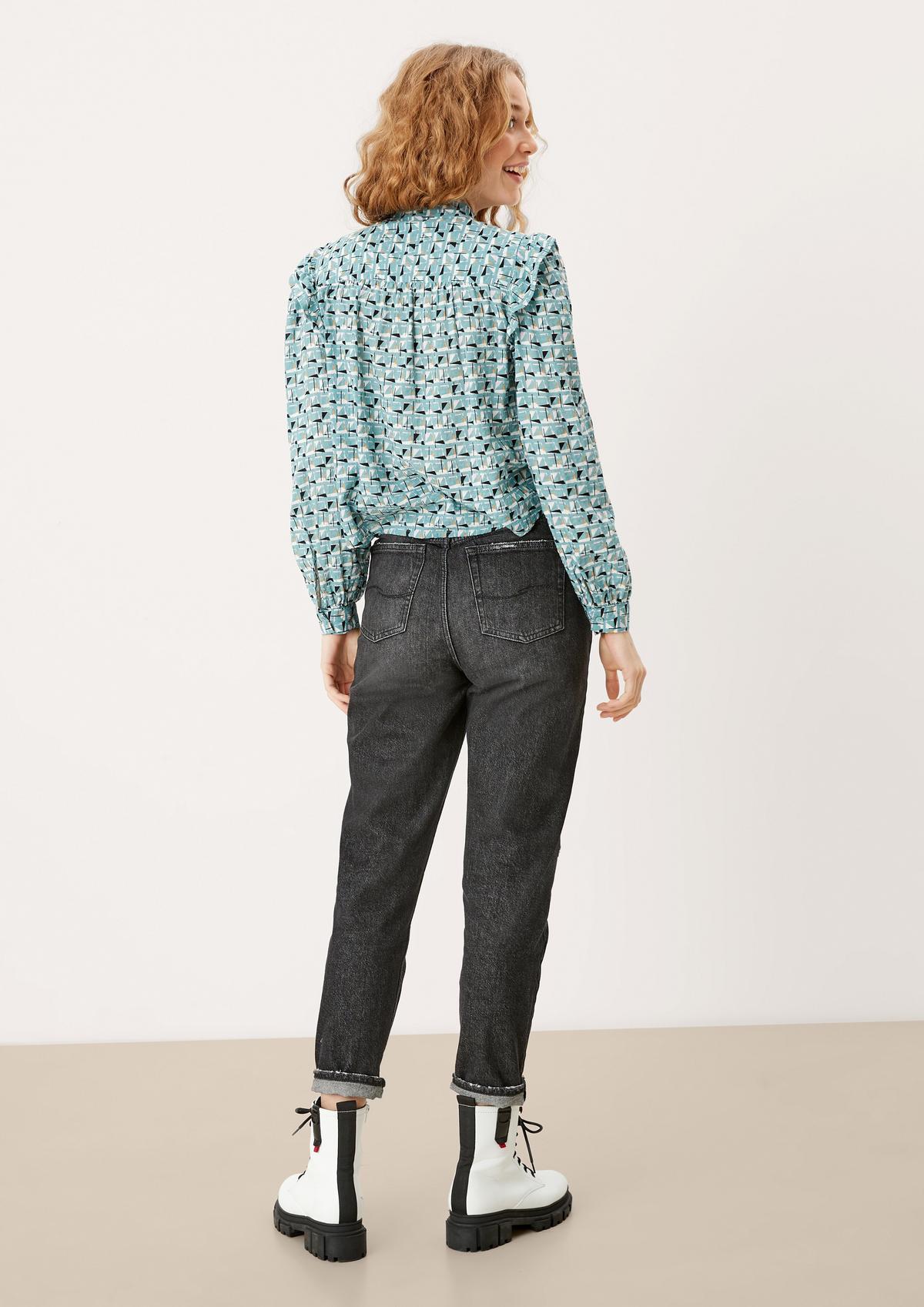 s.Oliver Patterned blouse with ruffles