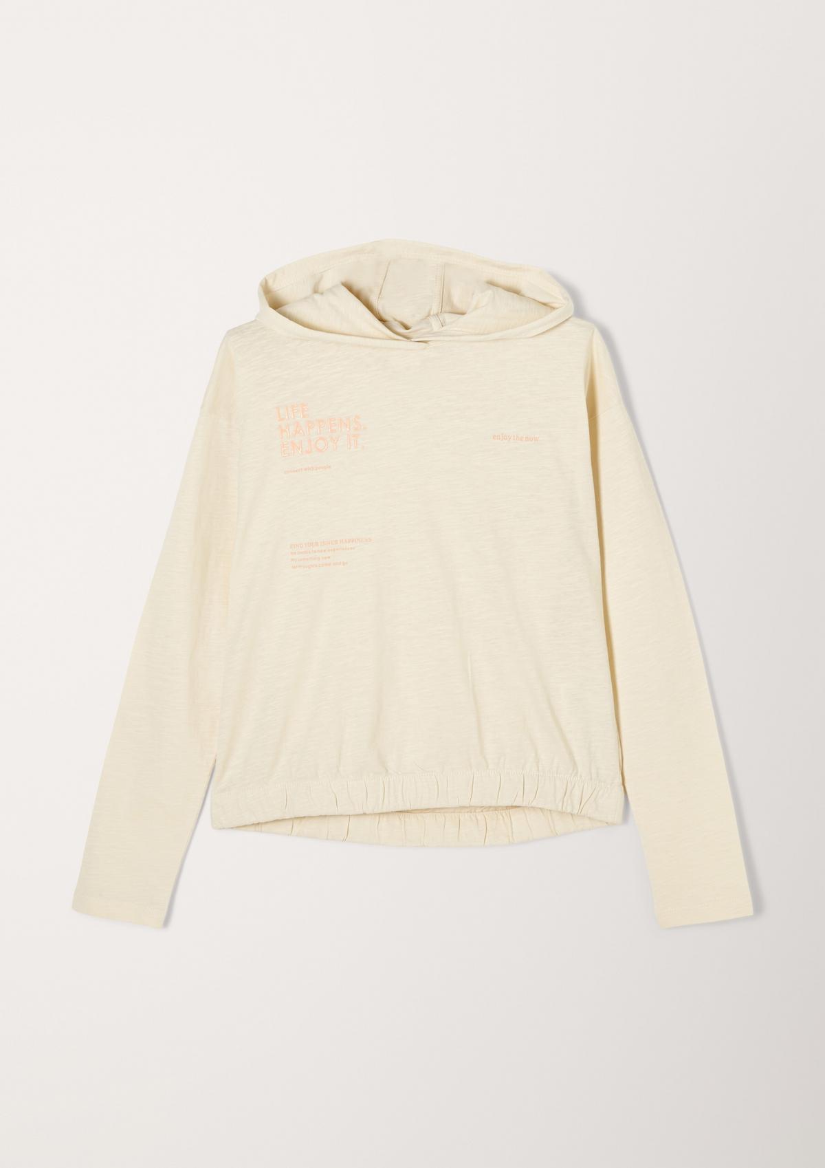 s.Oliver Lightweight hooded top with printed lettering