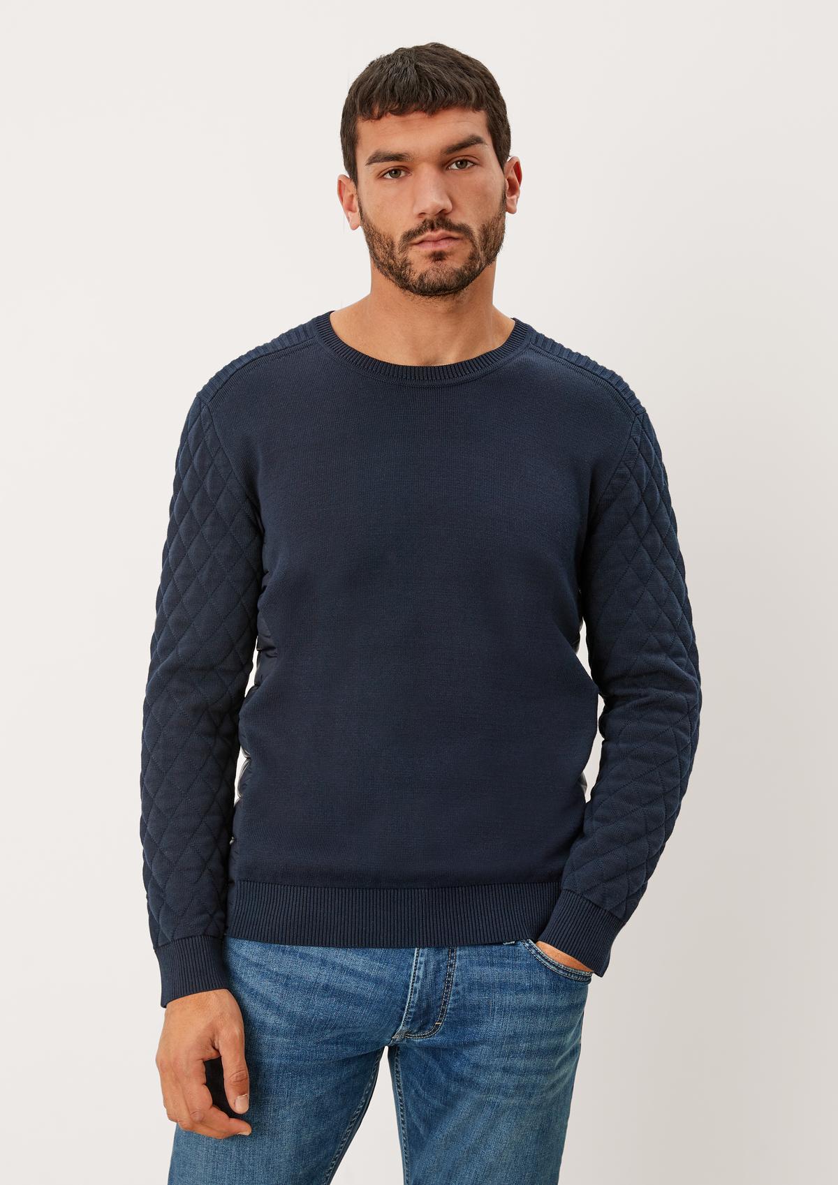 s.Oliver Pleteni pulover s prošivenim umetkom