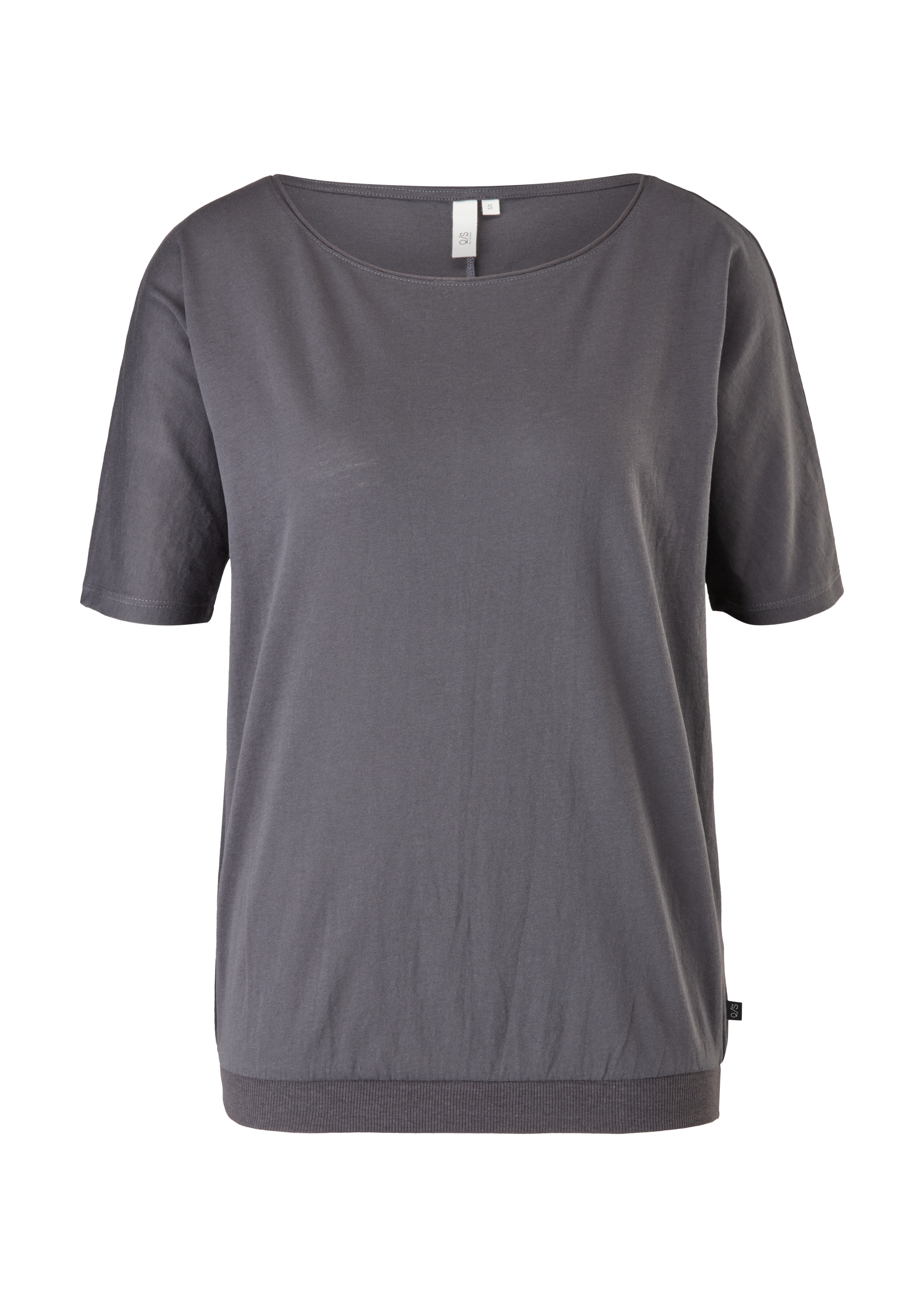 QS - Jerseyshirt aus Baumwollmix, Damen, grau