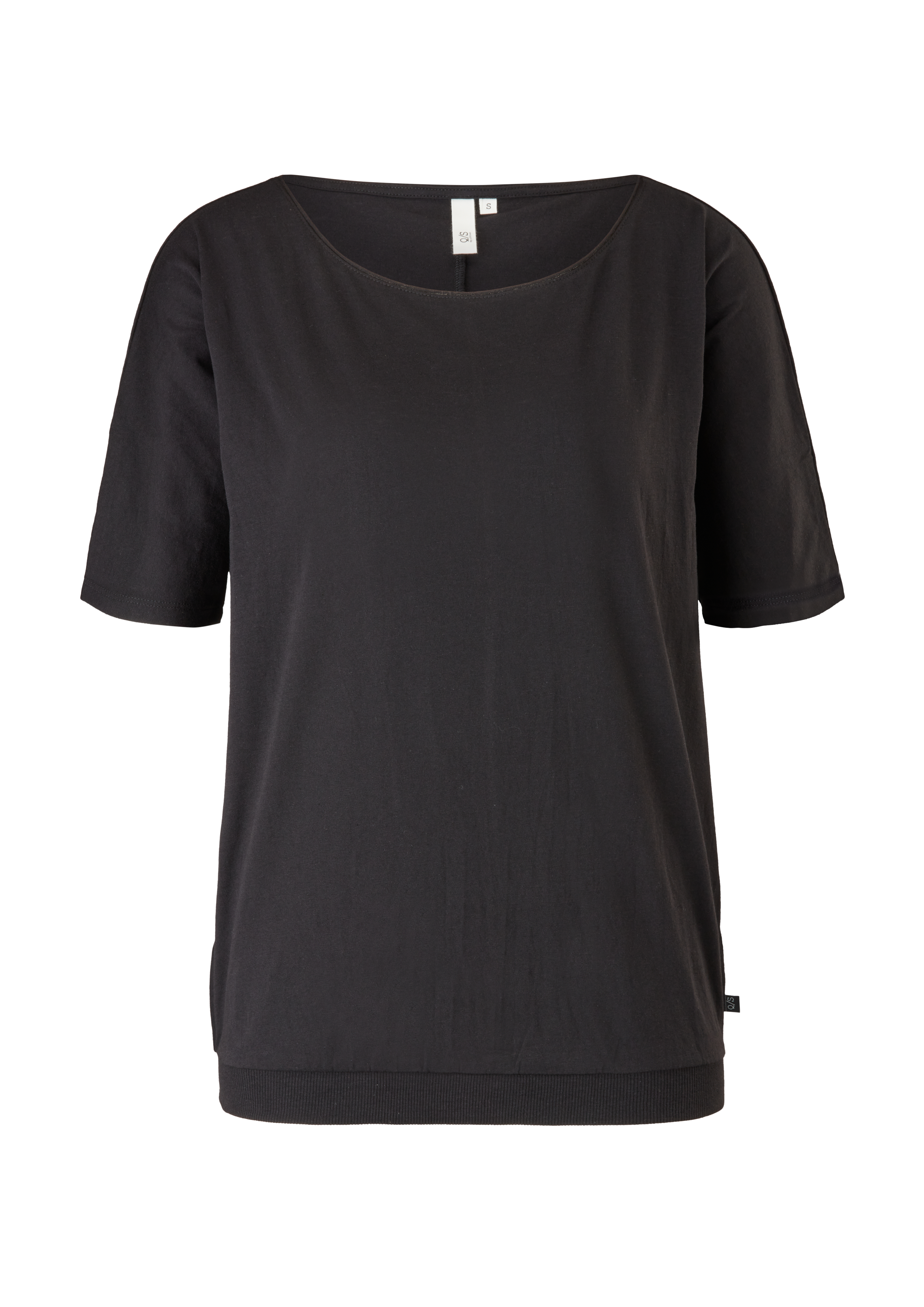 QS - Jerseyshirt aus Baumwollmix, Damen, schwarz