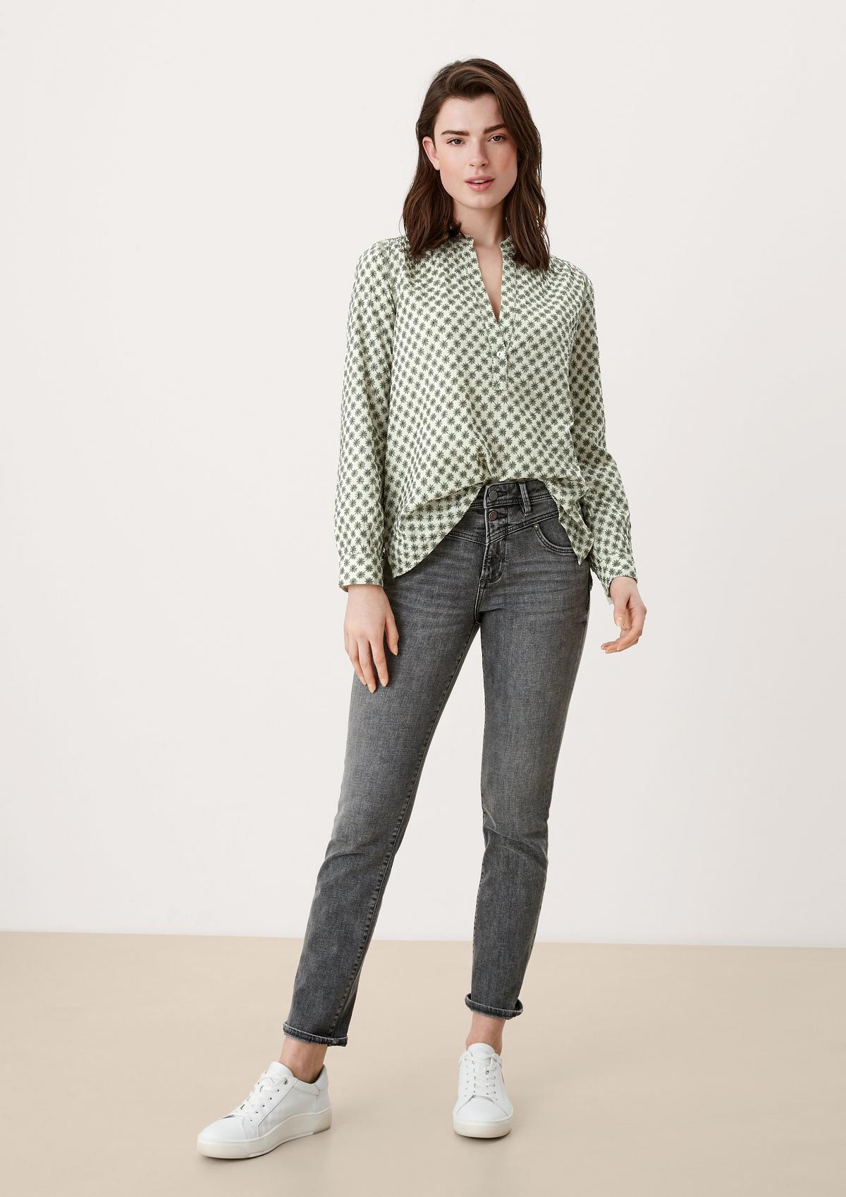 s.Oliver Slip-on blouse with floral embroidery