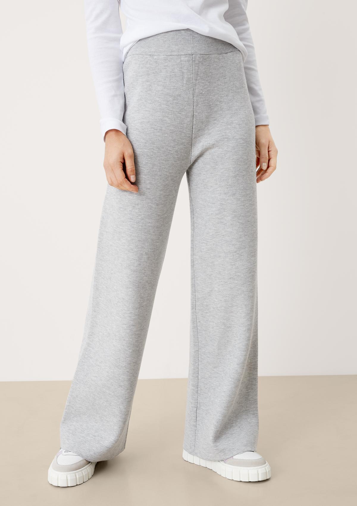 s.Oliver Regular: knit trousers with a wide leg
