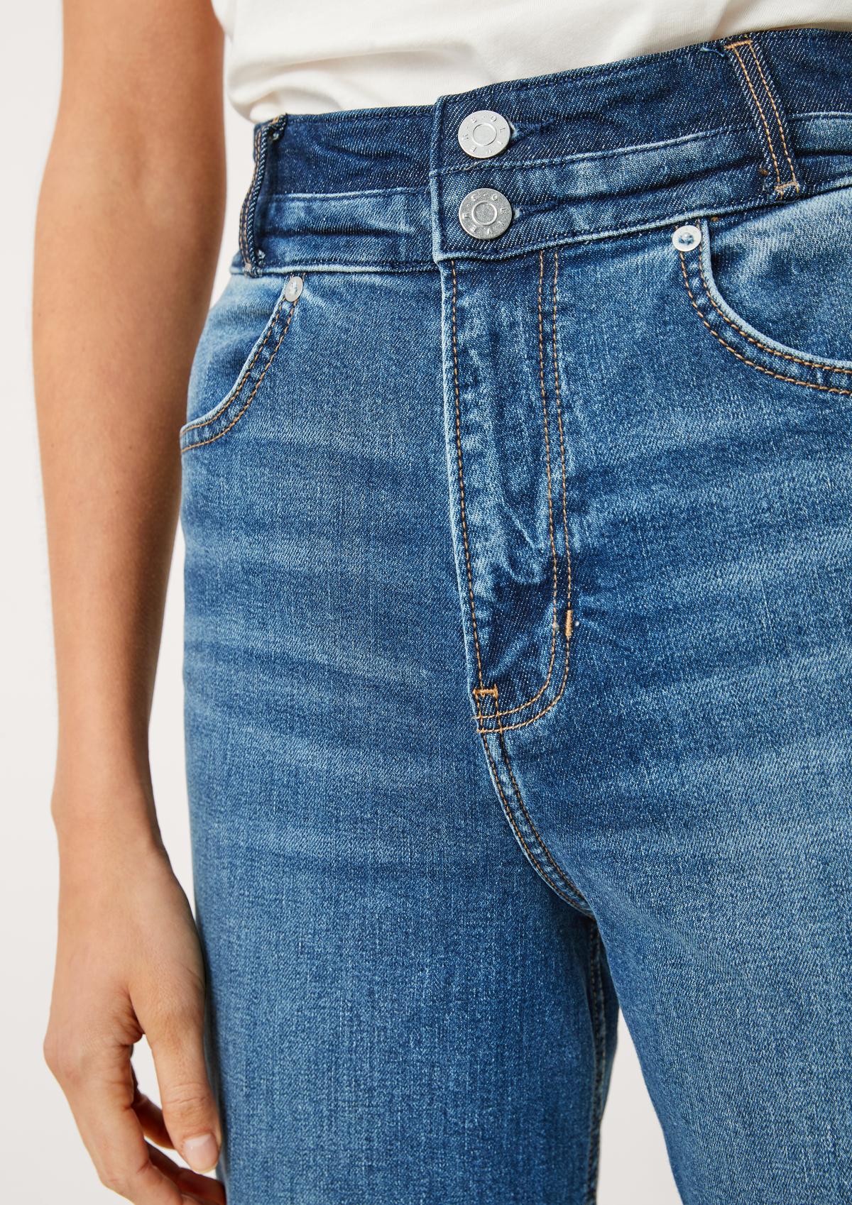 s.Oliver Regular: široke jeans hlače Wide Leg z zalikano gubo