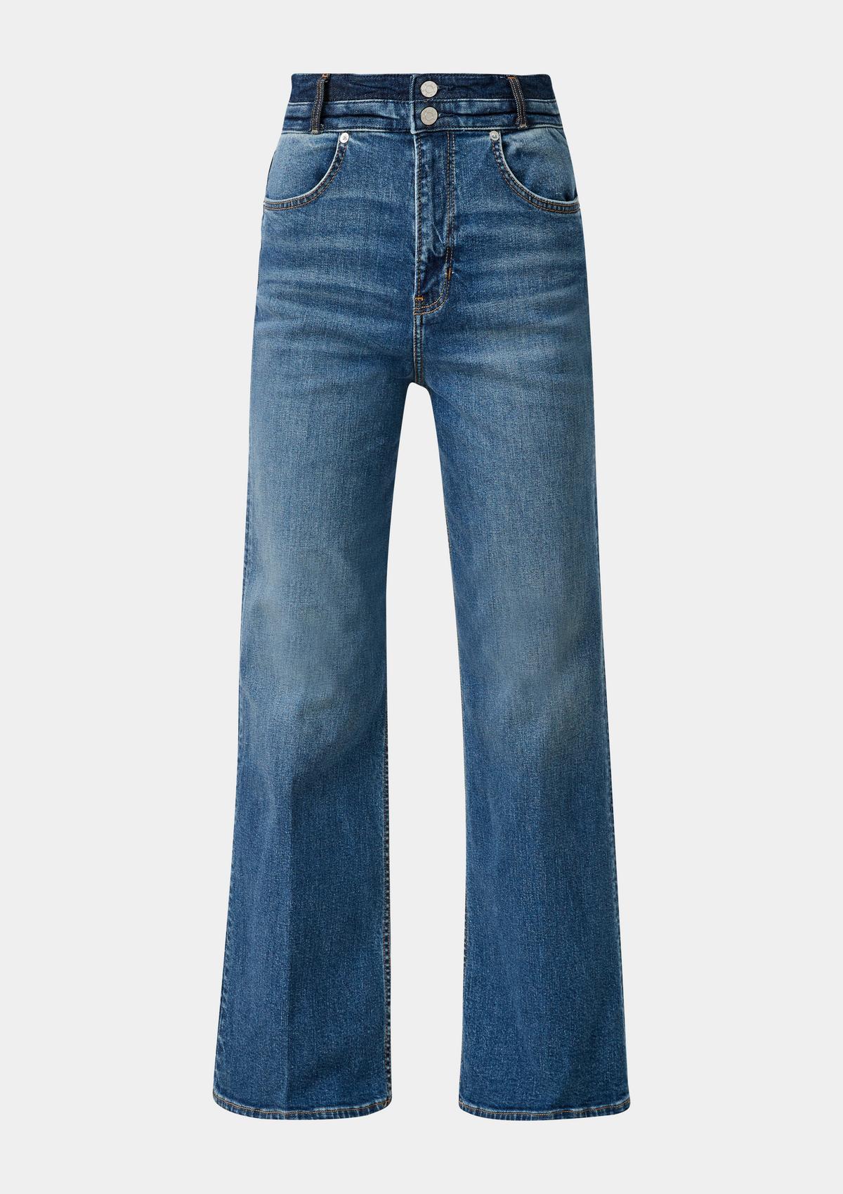 s.Oliver Regular: široke jeans hlače Wide Leg z zalikano gubo