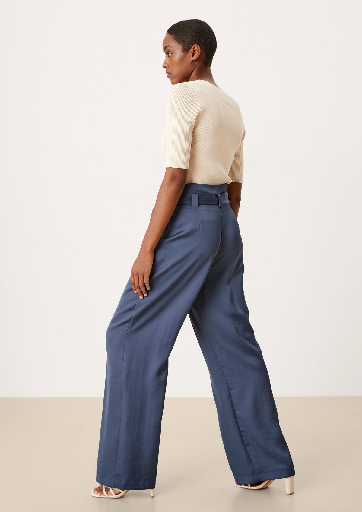 s.Oliver Loose: Trousers with a paperbag waistband