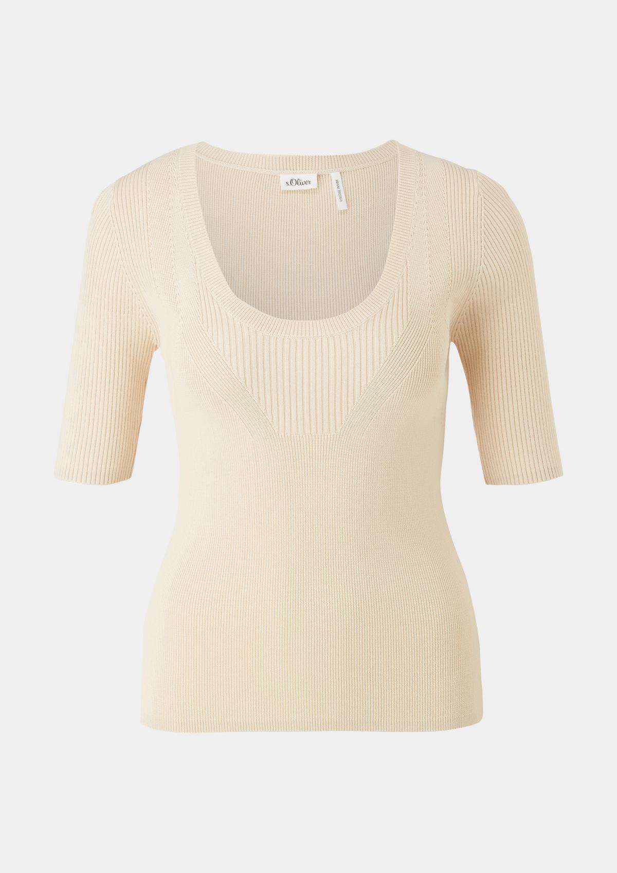 s.Oliver Rib knit top in a viscose blend