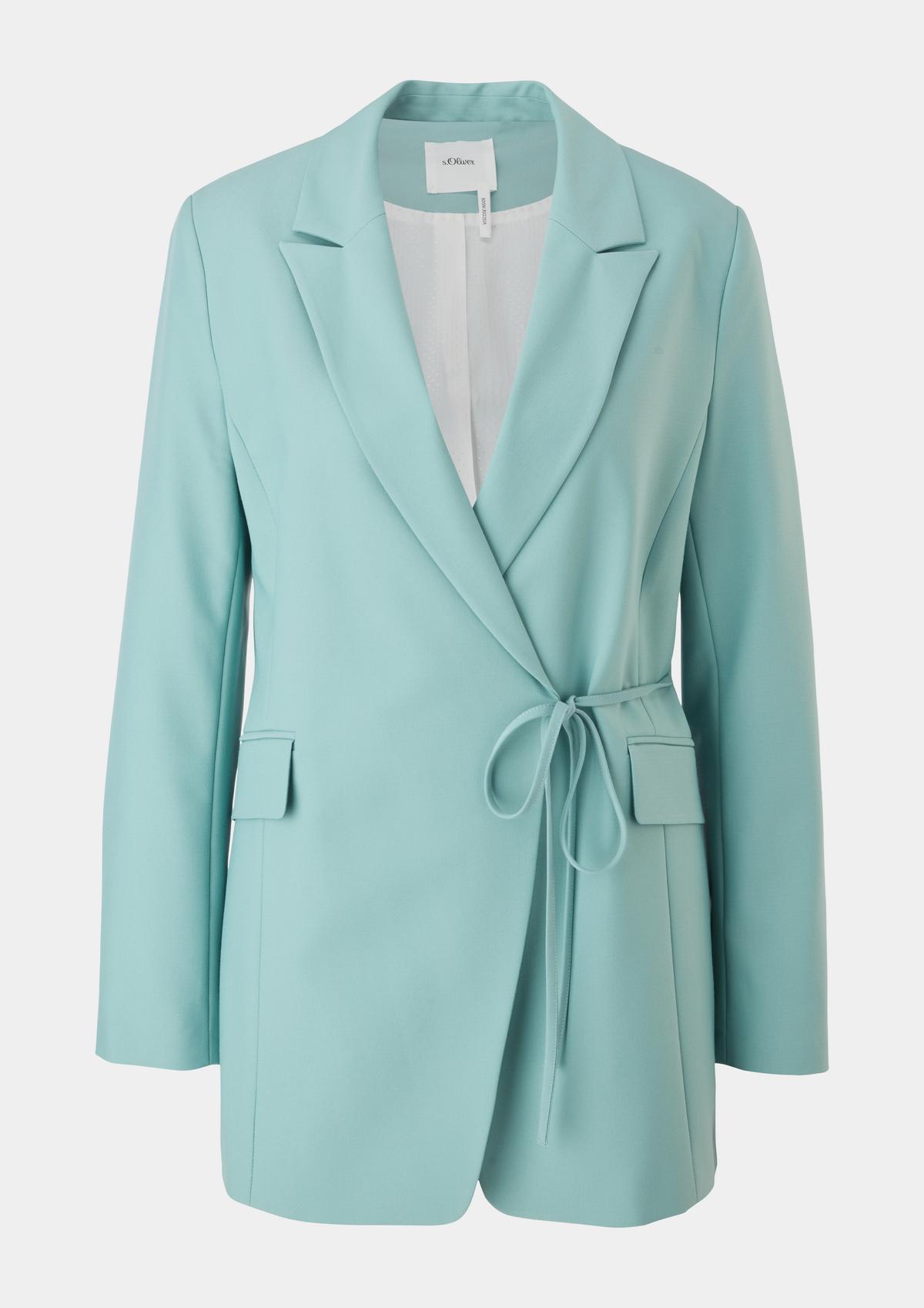 s.Oliver Long blazer with a wrap-over effect
