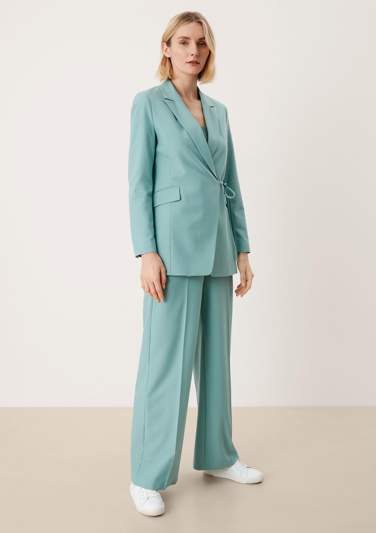 s.Oliver Long blazer with a wrap-over effect