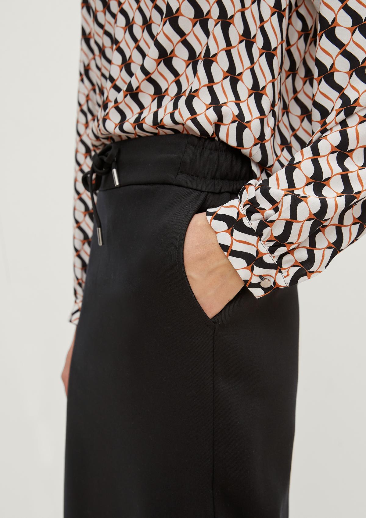 comma Regular fit: midi skirt with an elasticated waistband