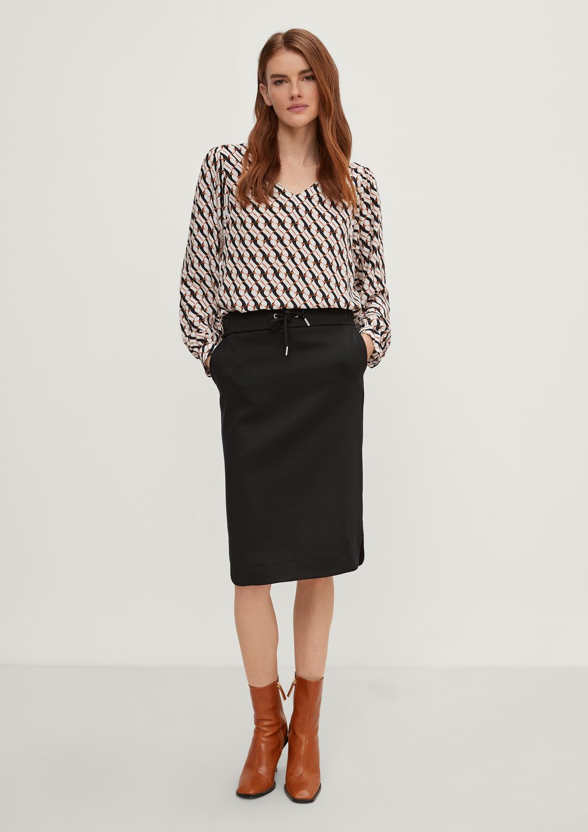 comma Regular fit: midi skirt with an elasticated waistband