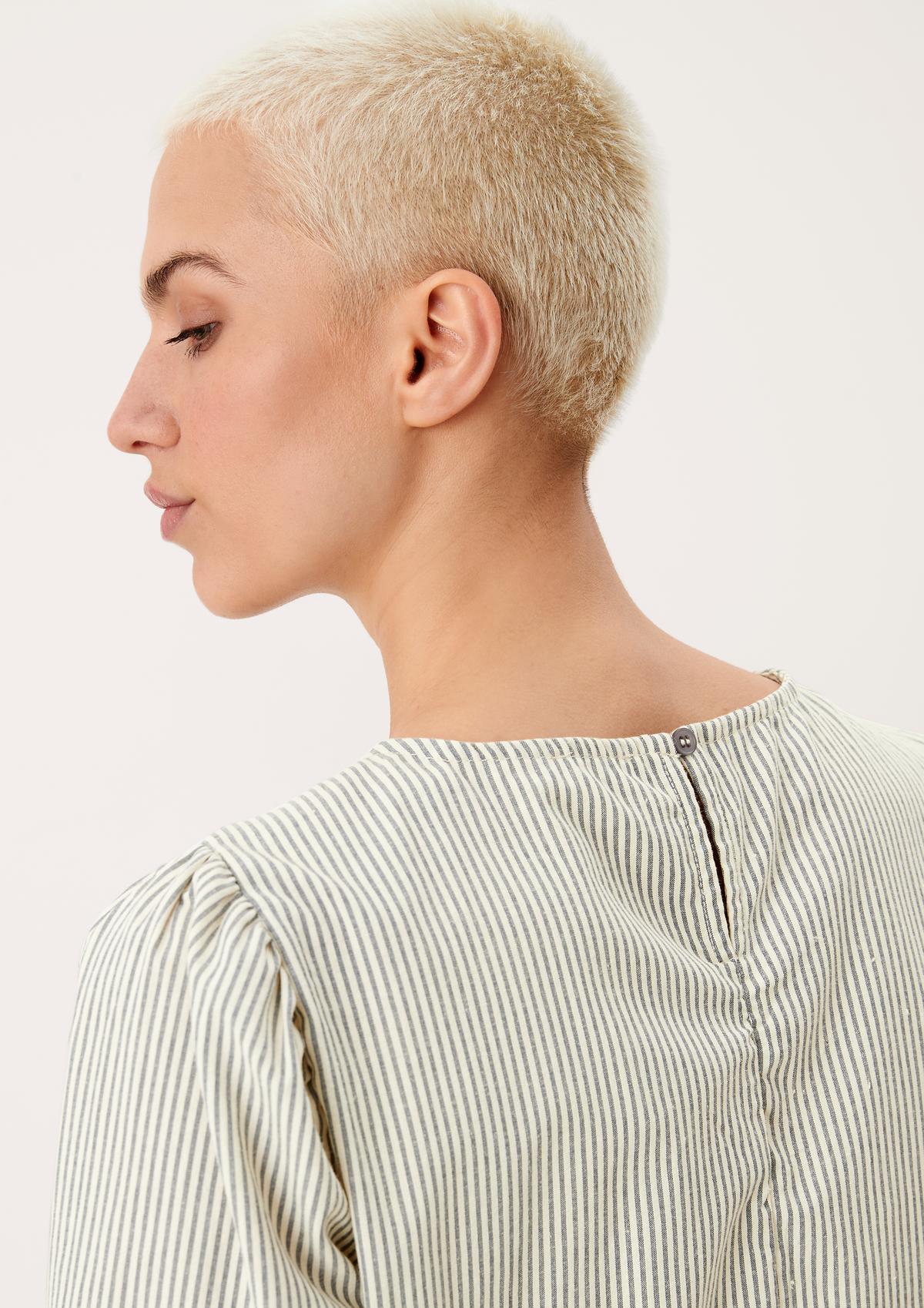 s.Oliver Striped blouse with puff sleeves