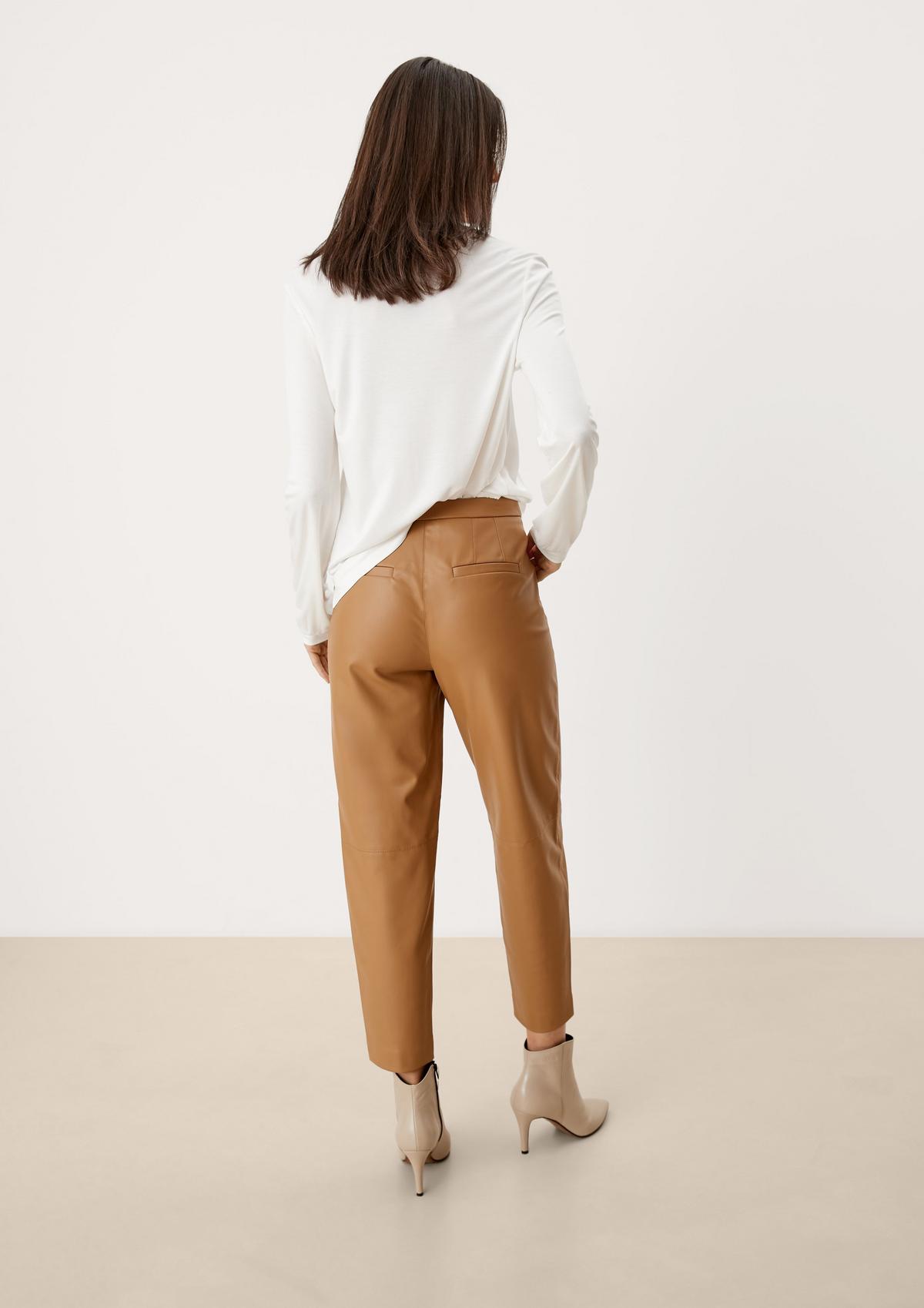 s.Oliver Regular: faux leather trousers