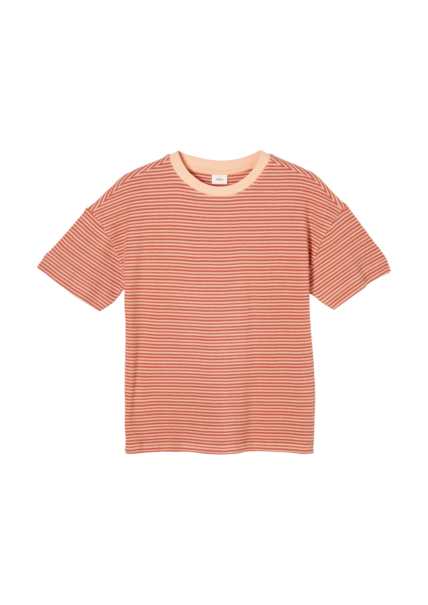 s.Oliver - T-Shirt in Waffelstruktur, Mädchen, Orange