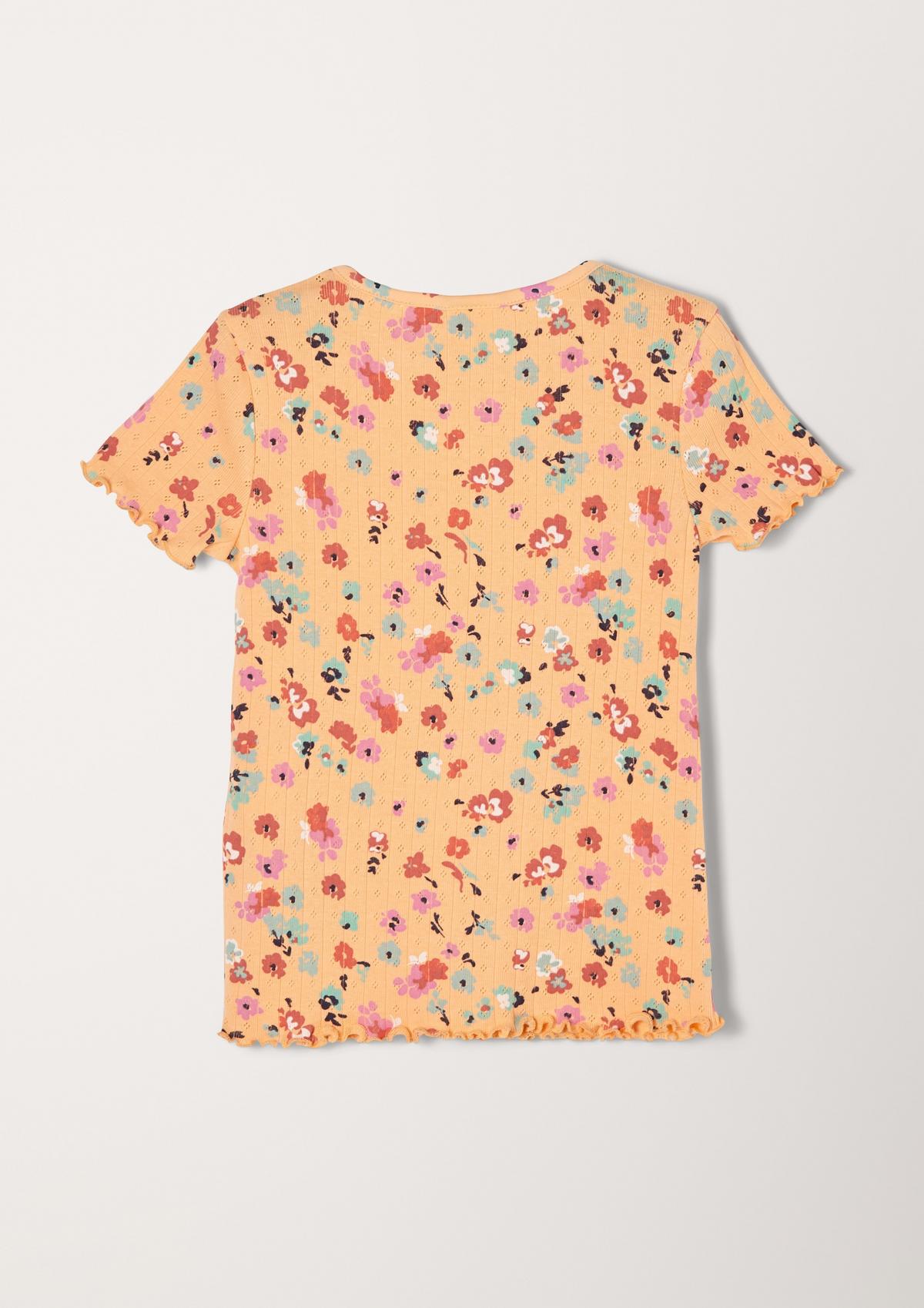 s.Oliver T-shirt met ajour en golvende zoom